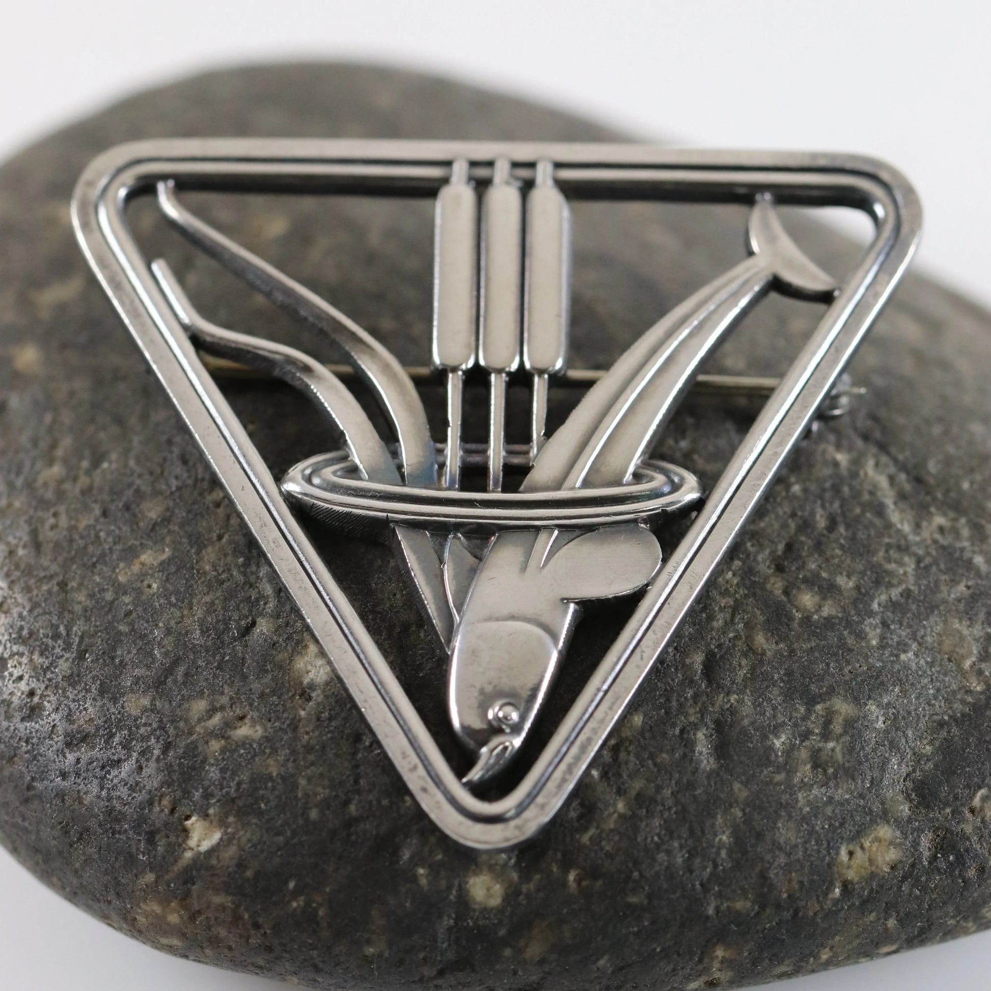 SOLD OUT: Georg Jensen Dolphin Brooch 257 | Vintage Sterling Silver | Arno Malinowski Denmark - Carmel Fine Silver Jewelry