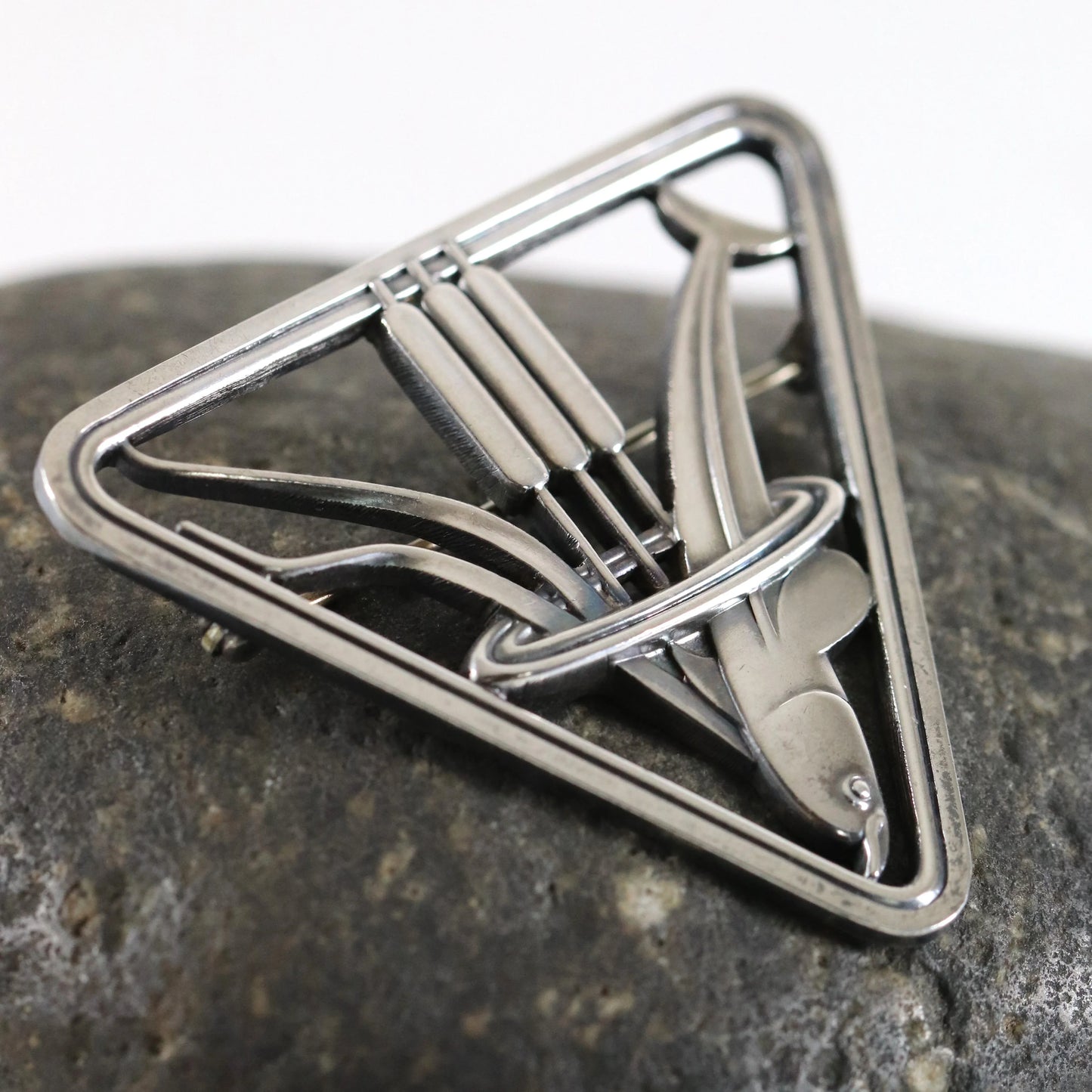 SOLD OUT: Georg Jensen Dolphin Brooch 257 | Vintage Sterling Silver | Arno Malinowski Denmark - Carmel Fine Silver Jewelry