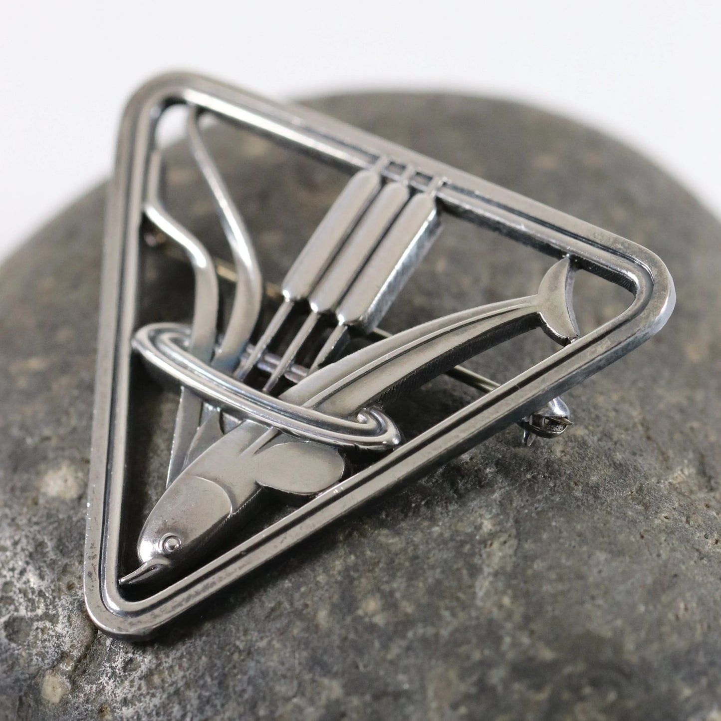 SOLD OUT: Georg Jensen Dolphin Brooch 257 | Vintage Sterling Silver | Arno Malinowski Denmark - Carmel Fine Silver Jewelry