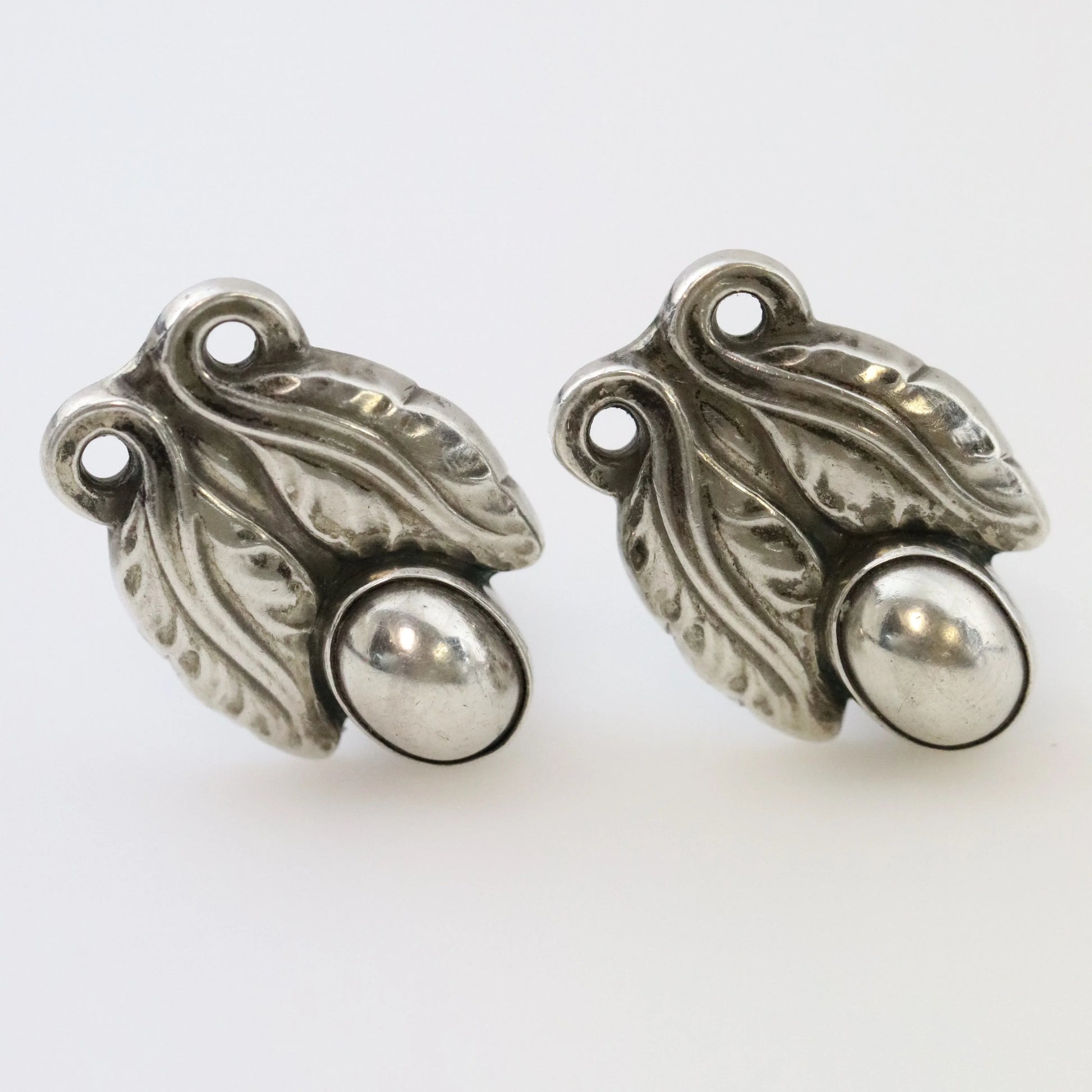 SOLD OUT: GEORG JENSEN FLORAL EARRINGS 108 - Carmel Fine Silver Jewelry