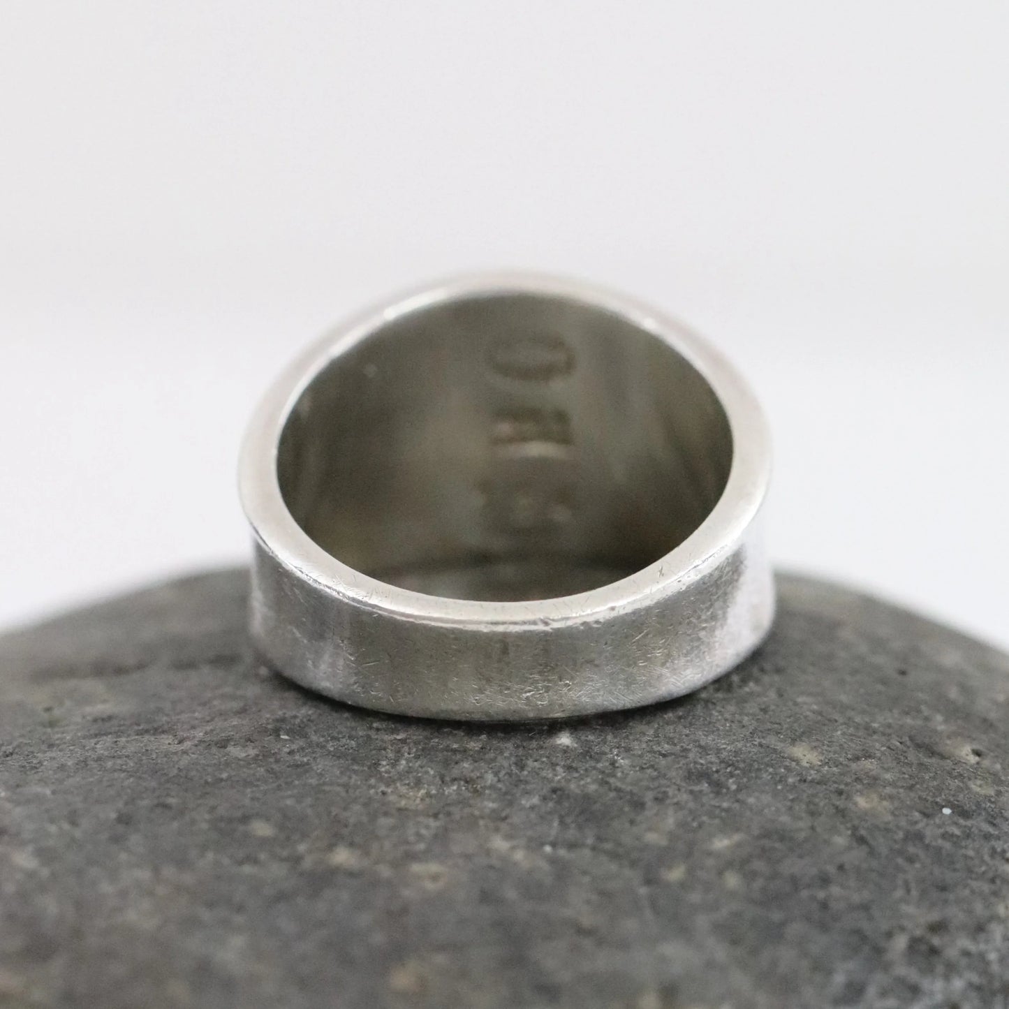 SOLD OUT: Georg Jensen Hematite Ring 124 US 6 1/2 | Vintage Sterling Silver | Poul Hansen Modernist - Carmel Fine Silver Jewelry