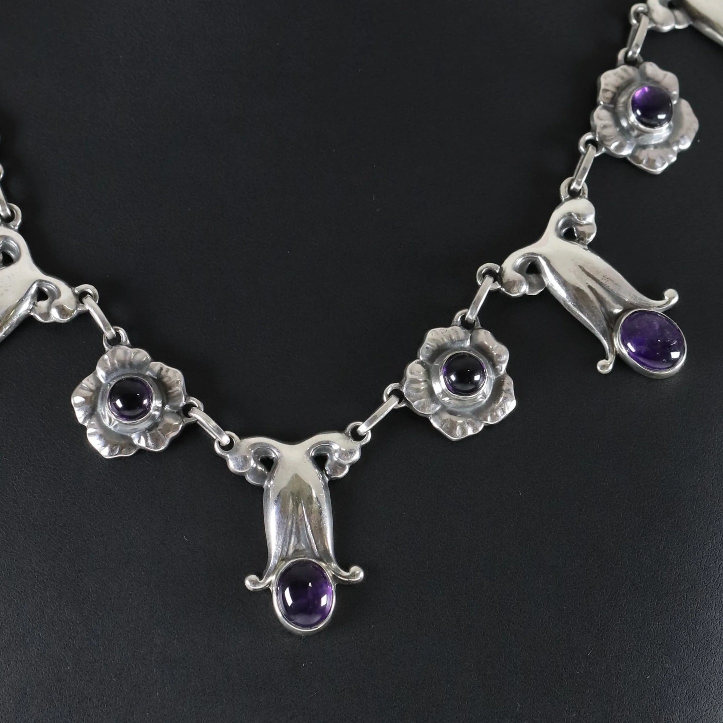 SOLD OUT: Georg Jensen Jewelry | Amethyst Art Nouveau Silver Vintage Necklace 7 - Carmel Fine Silver Jewelry
