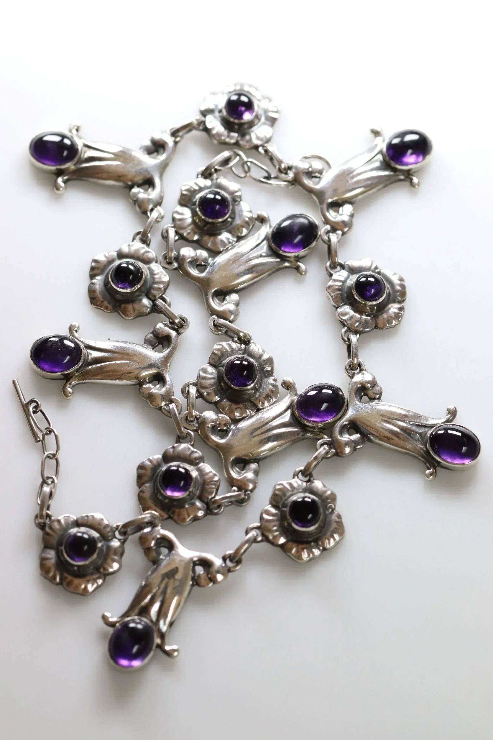 SOLD OUT: Georg Jensen Jewelry | Amethyst Art Nouveau Silver Vintage Necklace 7 - Carmel Fine Silver Jewelry