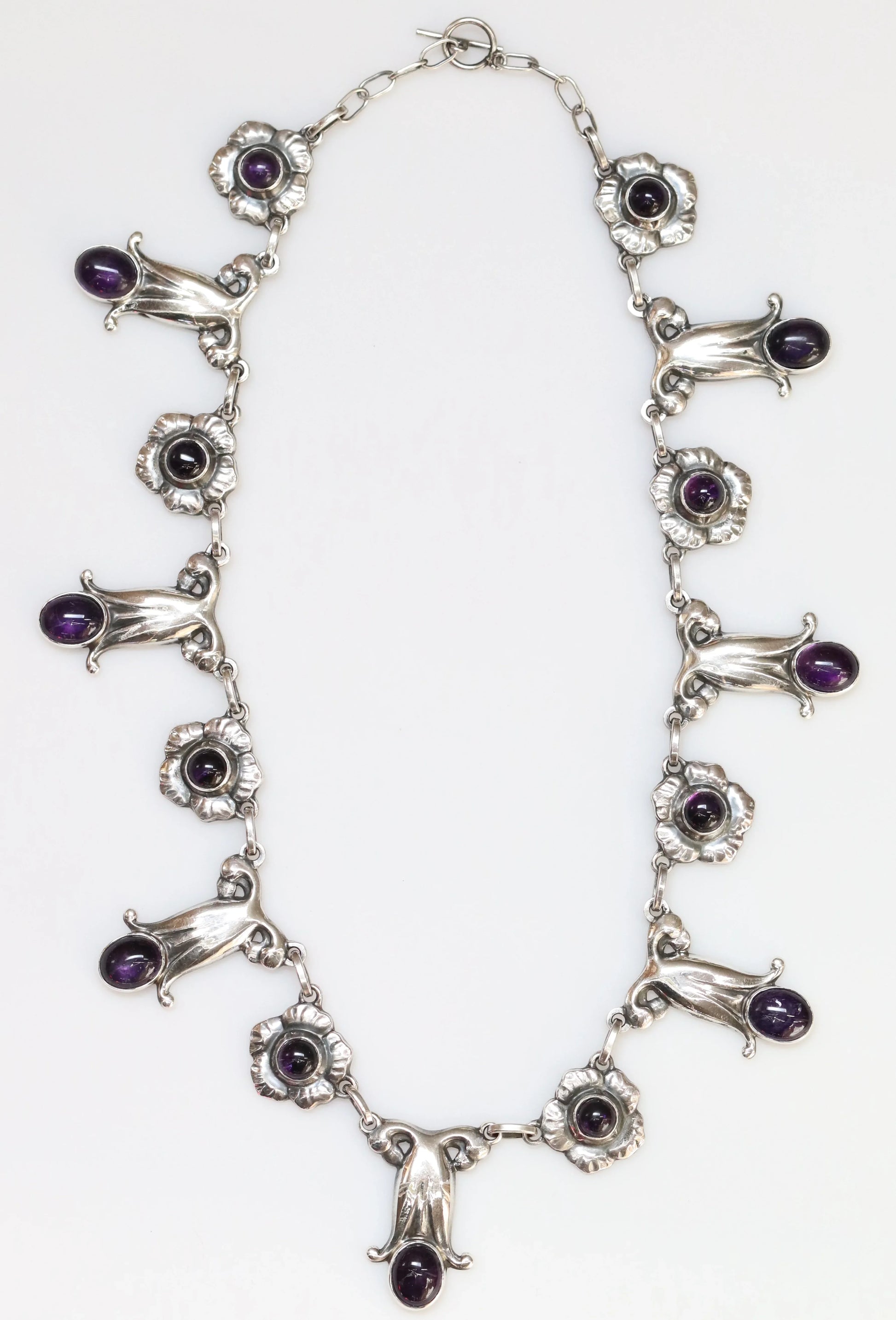 SOLD OUT: Georg Jensen Jewelry | Amethyst Art Nouveau Silver Vintage Necklace 7 - Carmel Fine Silver Jewelry