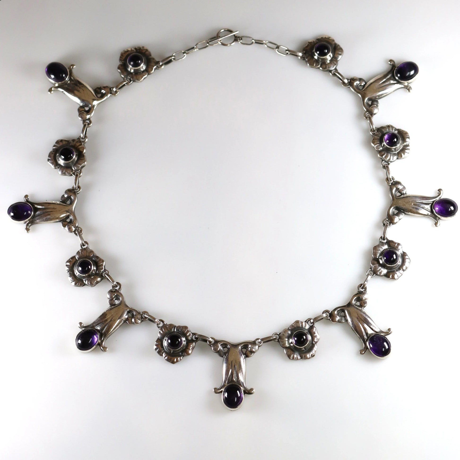 SOLD OUT: Georg Jensen Jewelry | Amethyst Art Nouveau Silver Vintage Necklace 7 - Carmel Fine Silver Jewelry