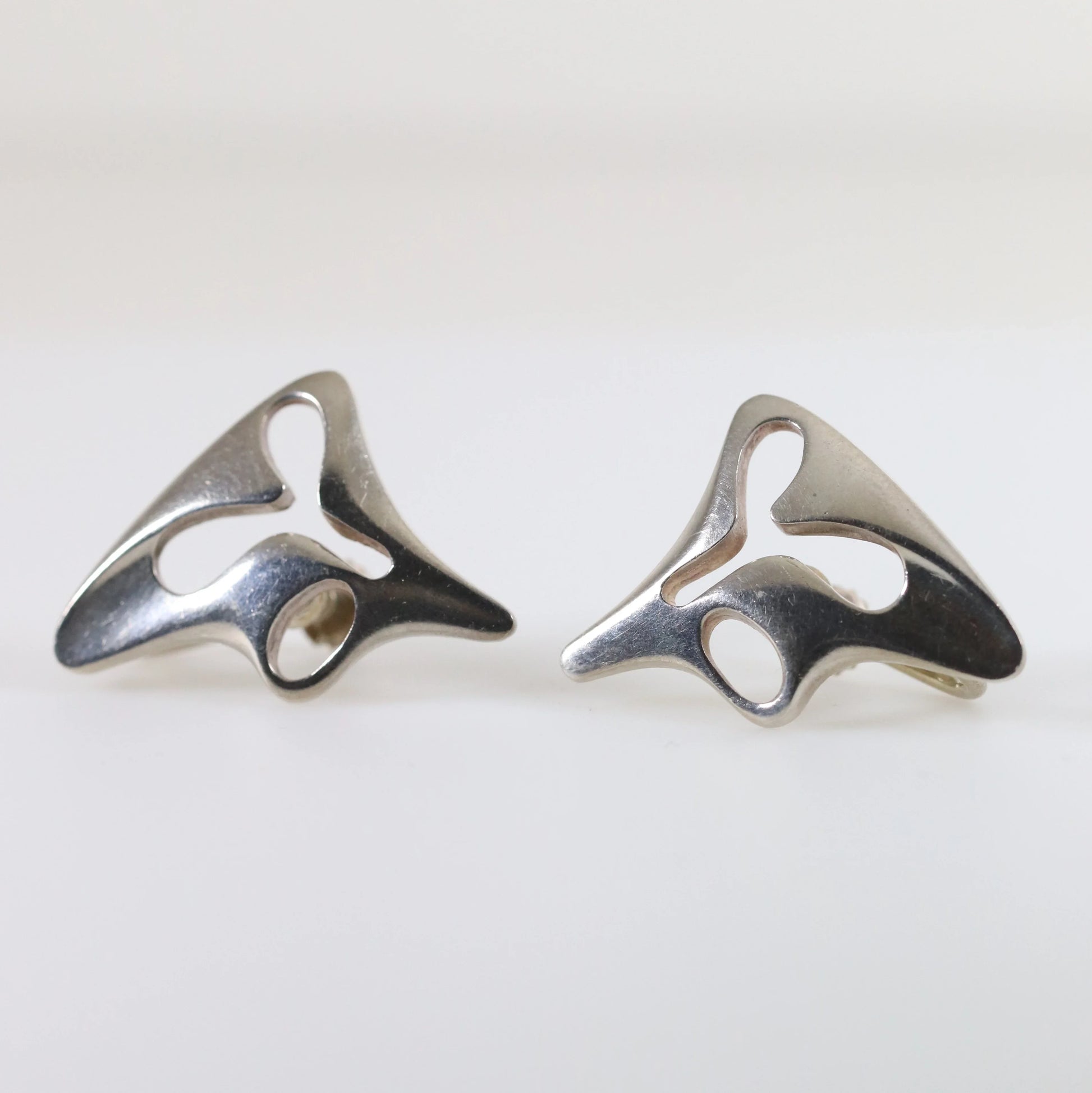 SOLD OUT: Georg Jensen Jewelry | Amoeba Modernist Sterling Silver Vintage Earrings 119 - Carmel Fine Silver Jewelry