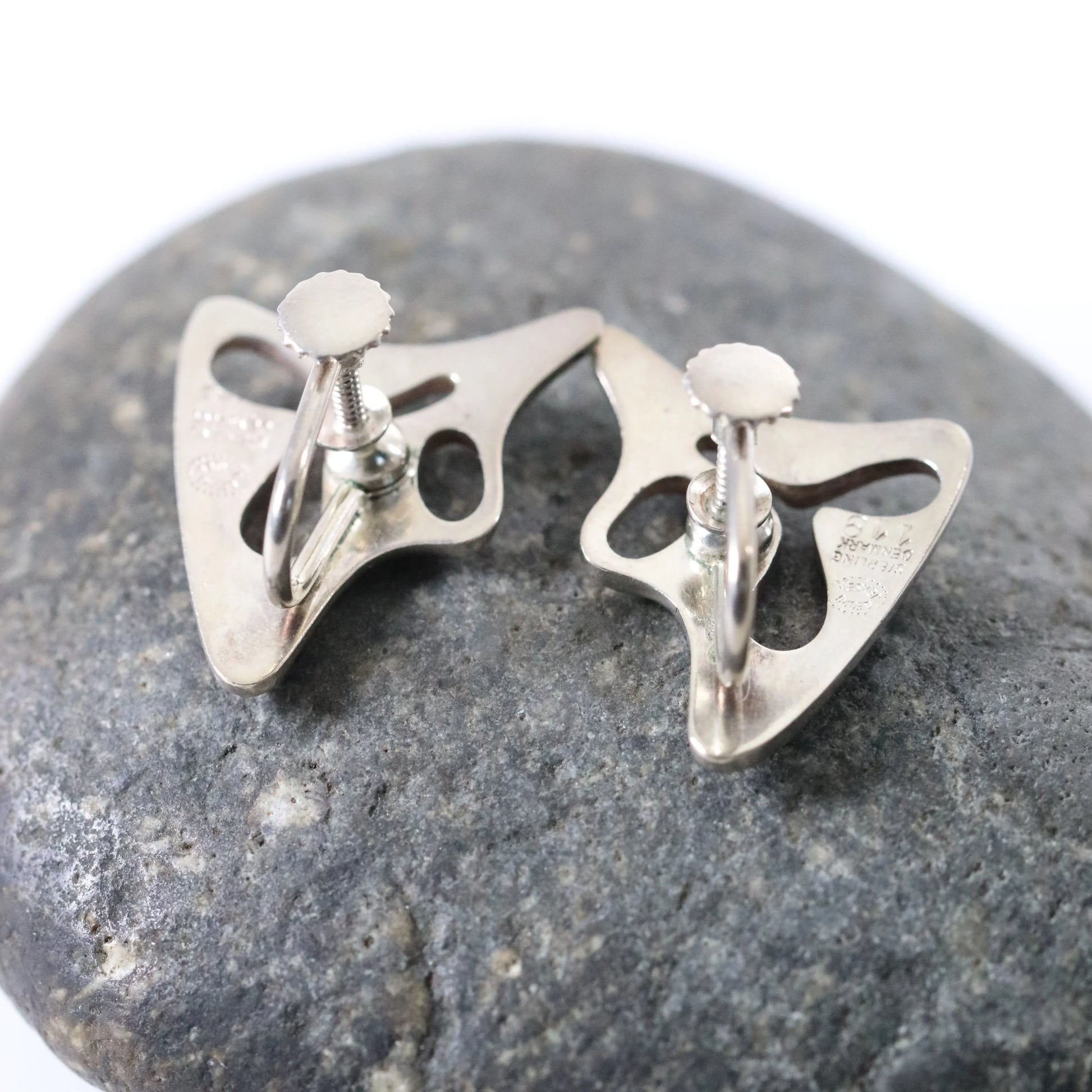 SOLD OUT: Georg Jensen Jewelry | Amoeba Modernist Sterling Silver Vintage Earrings 119 - Carmel Fine Silver Jewelry