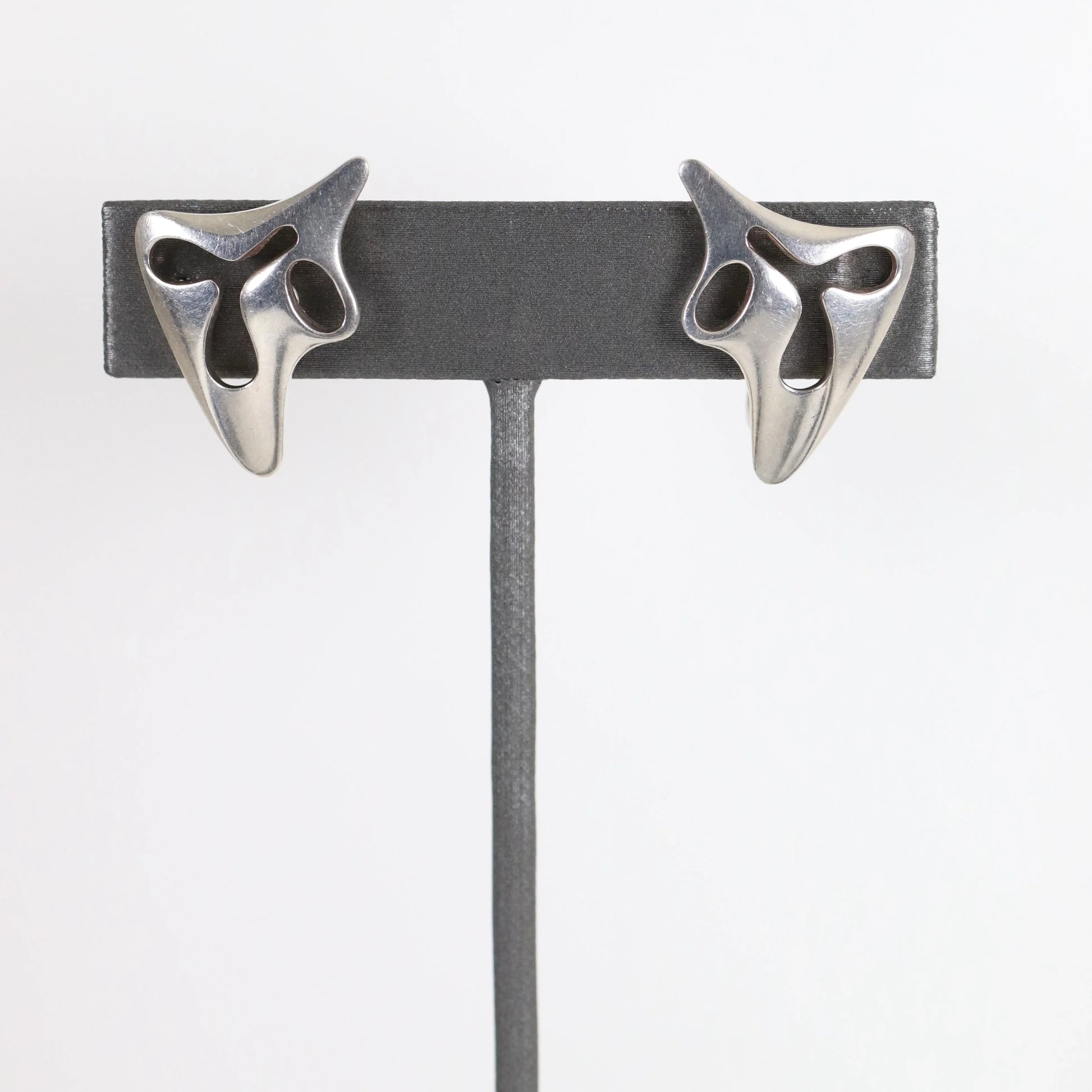 SOLD OUT: Georg Jensen Jewelry | Amoeba Modernist Sterling Silver Vintage Earrings 119 - Carmel Fine Silver Jewelry