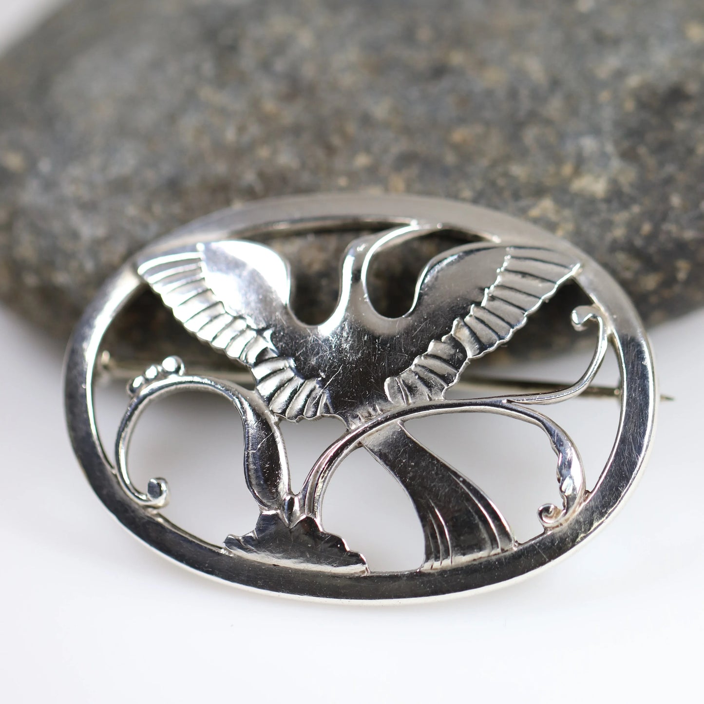 SOLD OUT: Georg Jensen Jewelry | Bird of Paradise Art Nouveau Silver Vintage Brooch 238 - Carmel Fine Silver Jewelry