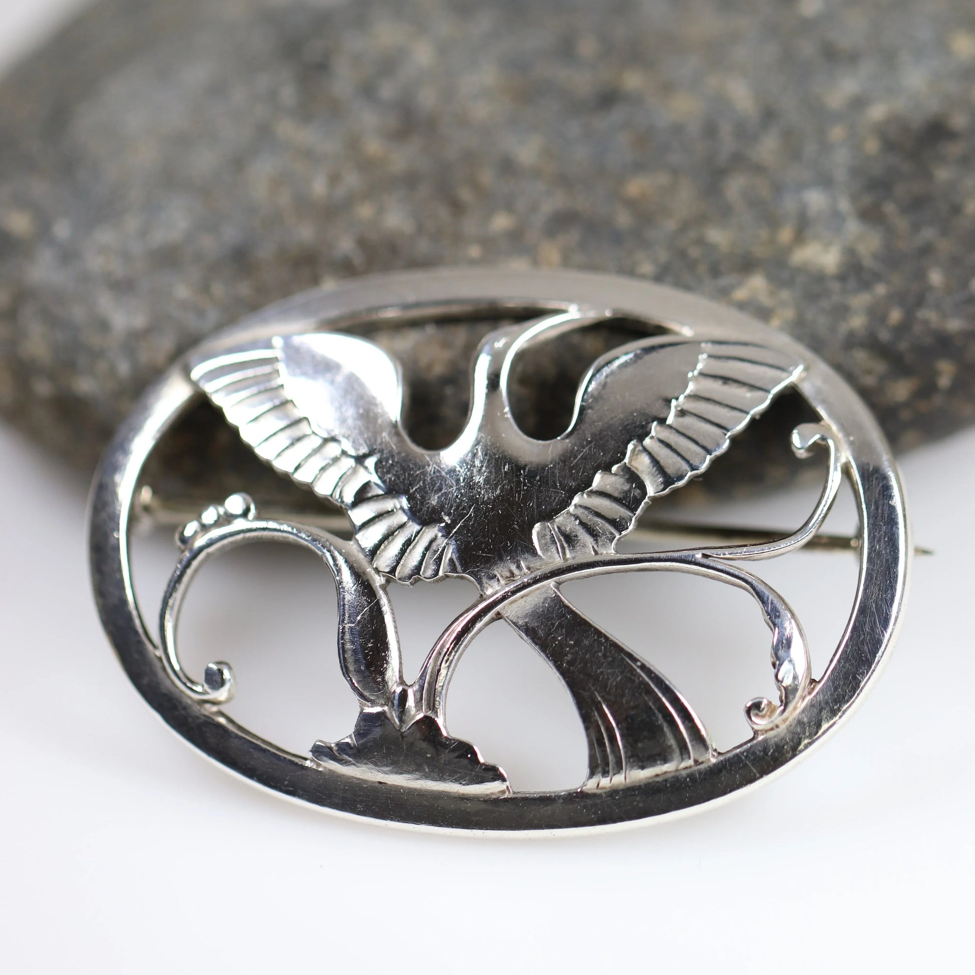 SOLD OUT: Georg Jensen Jewelry | Bird of Paradise Art Nouveau Silver Vintage Brooch 238 - Carmel Fine Silver Jewelry