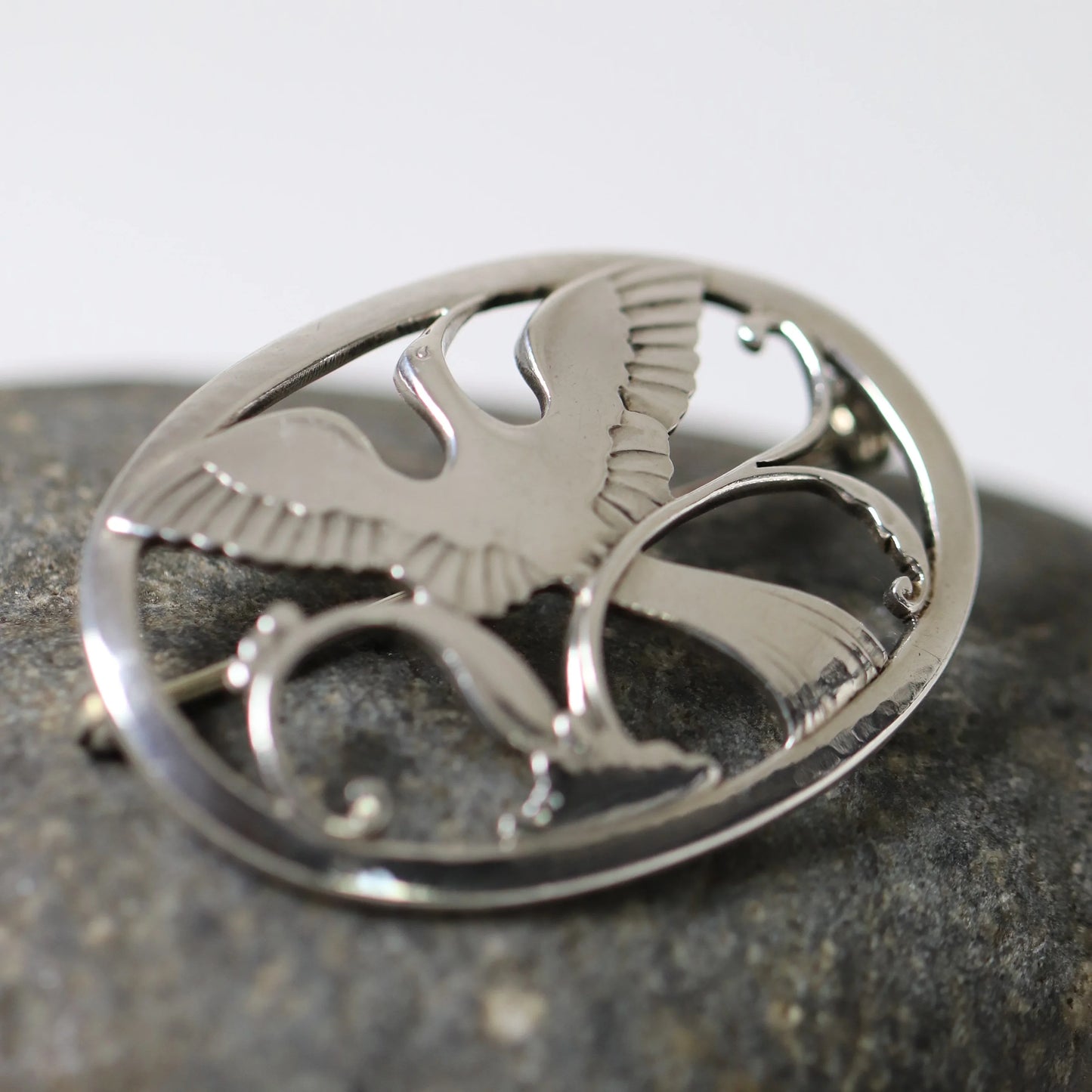 SOLD OUT: Georg Jensen Jewelry | Bird of Paradise Art Nouveau Silver Vintage Brooch 238 - Carmel Fine Silver Jewelry