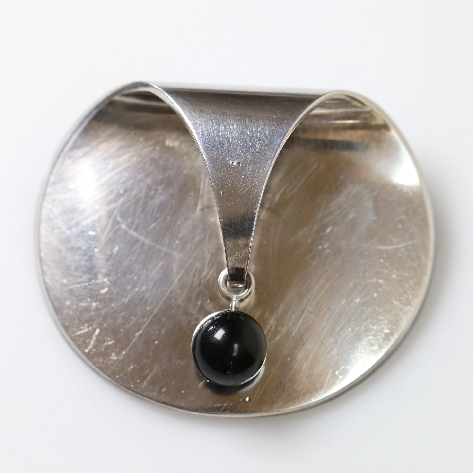 SOLD OUT: Georg Jensen Jewelry | Black Pearl Modernist Silver Vintage Brooch 336 - Carmel Fine Silver Jewelry