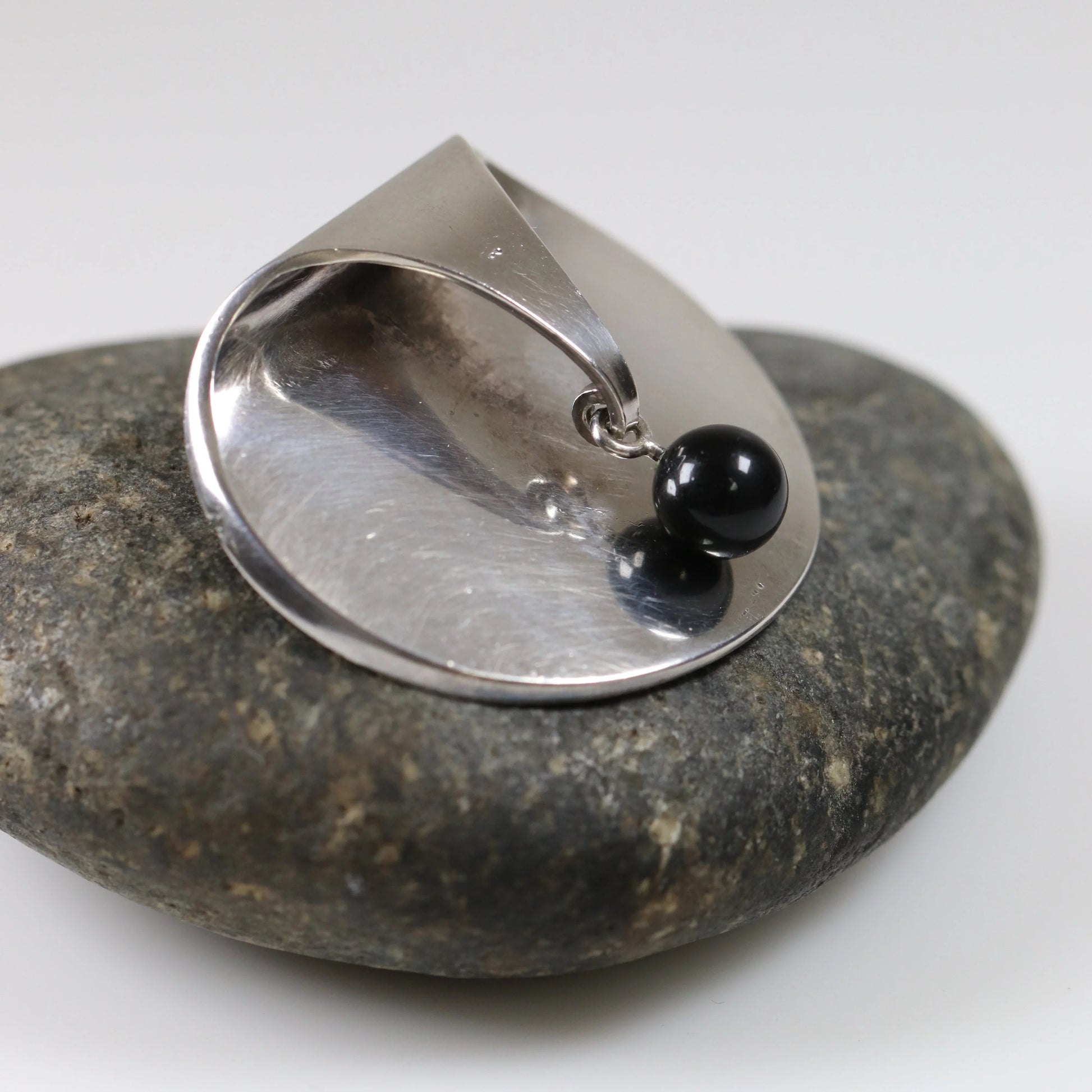 SOLD OUT: Georg Jensen Jewelry | Black Pearl Modernist Silver Vintage Brooch 336 - Carmel Fine Silver Jewelry