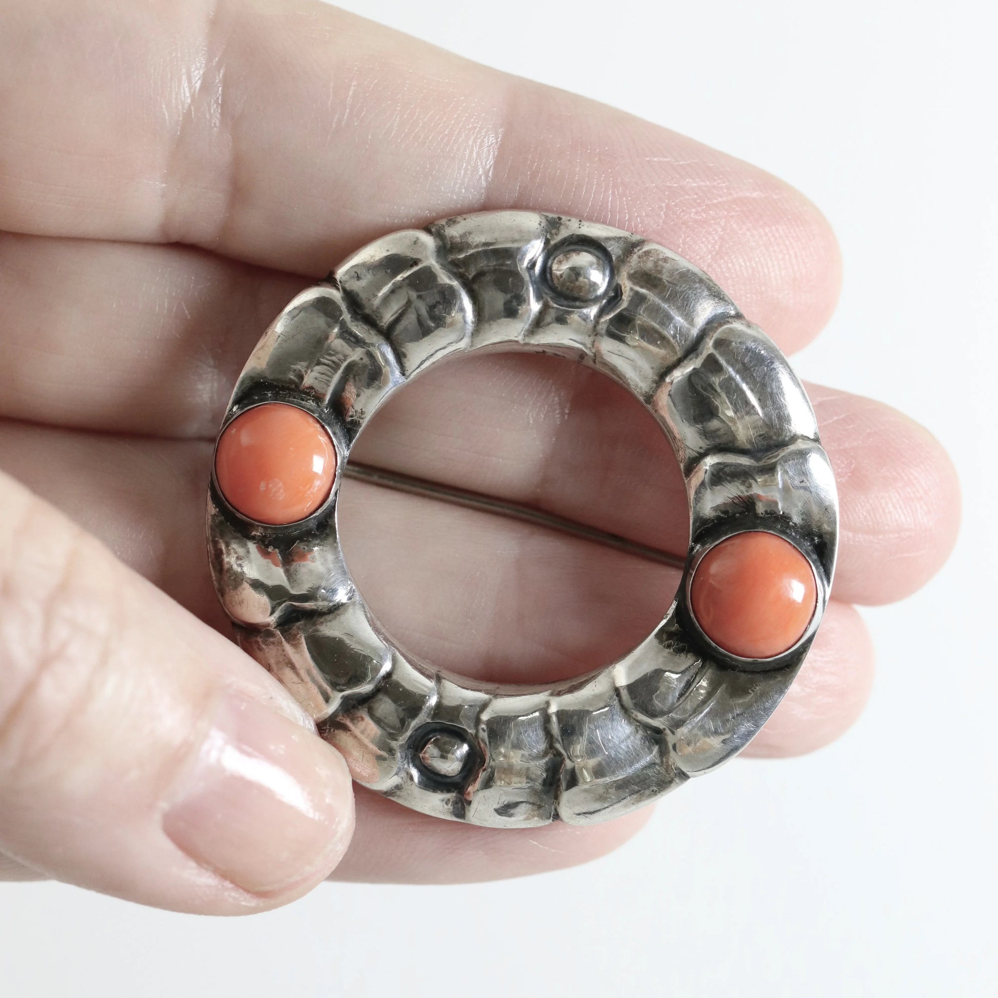 SOLD OUT: Georg Jensen Jewelry | Coral Art Nouveau Silver Vintage Brooch 49 - Carmel Fine Silver Jewelry