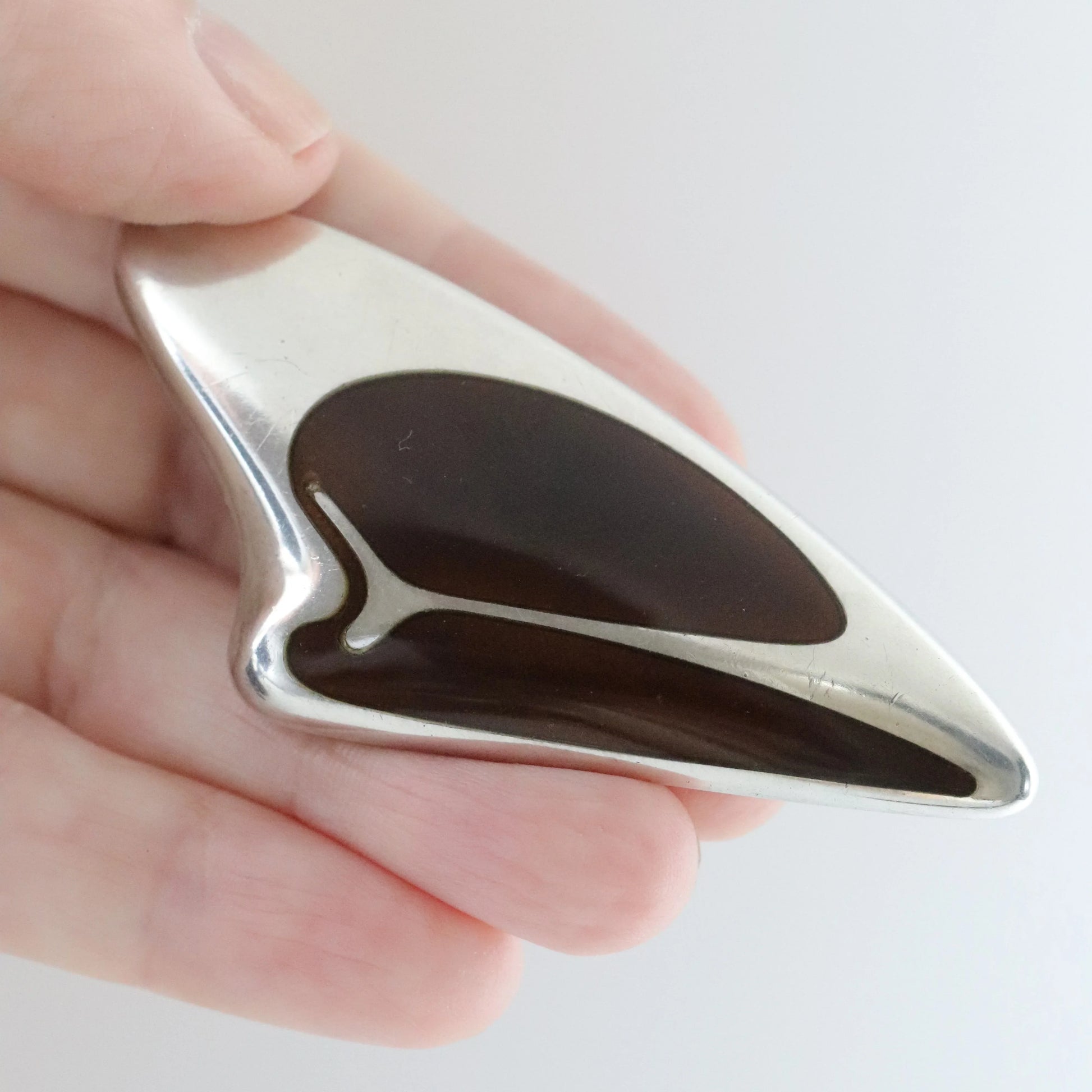 SOLD OUT: Georg Jensen Jewelry | Enamel Modernist Silver Vintage Brooch 314 - Carmel Fine Silver Jewelry