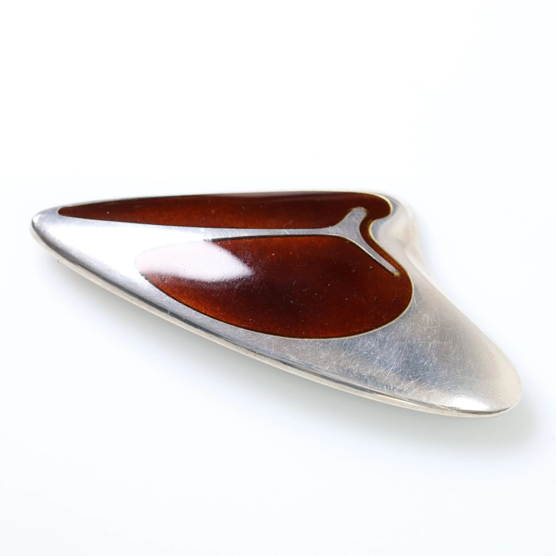 SOLD OUT: Georg Jensen Jewelry | Enamel Modernist Silver Vintage Brooch 314 - Carmel Fine Silver Jewelry