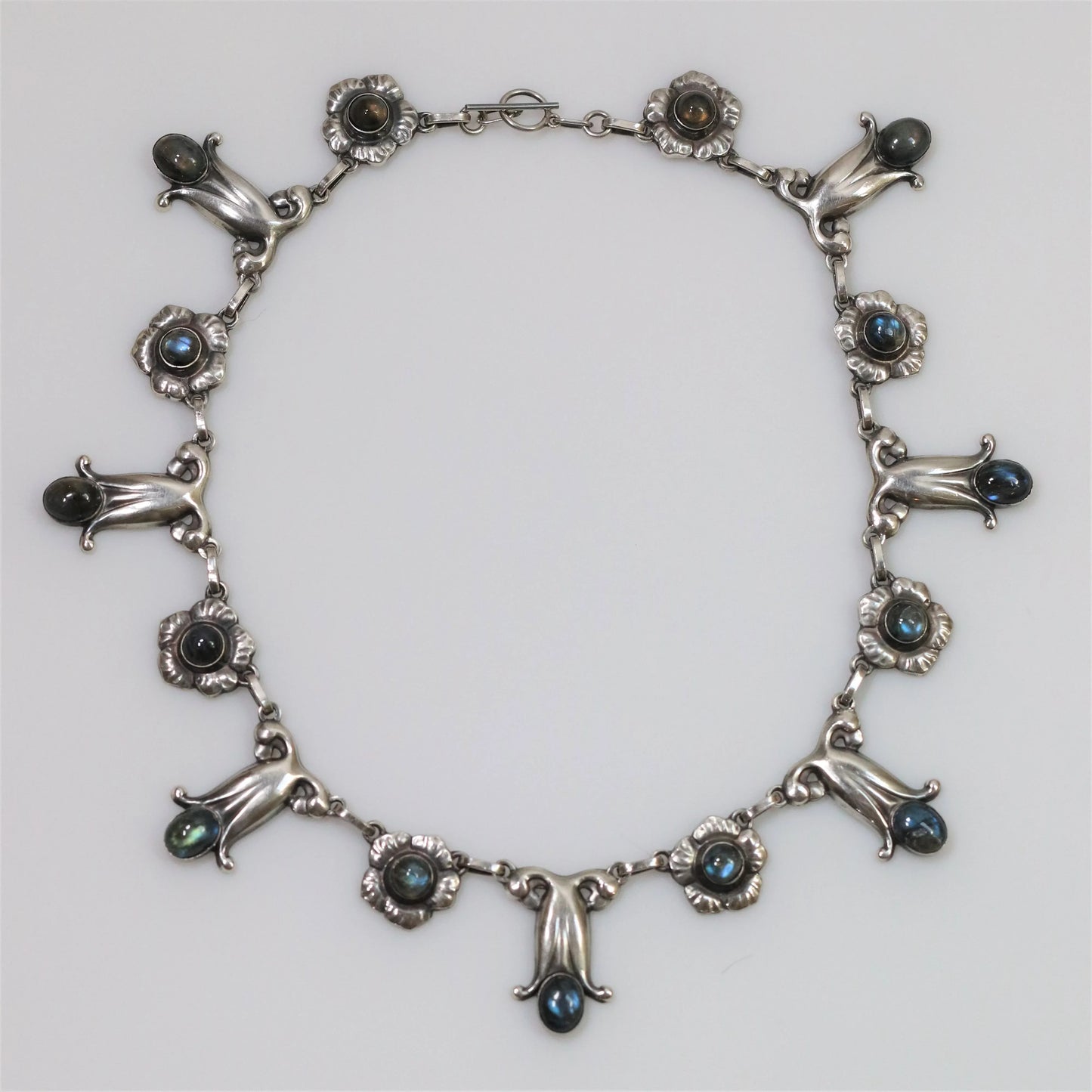 SOLD OUT: Georg Jensen Jewelry | Labradorite Art Nouveau Silver Vintage Necklace 7 - Carmel Fine Silver Jewelry
