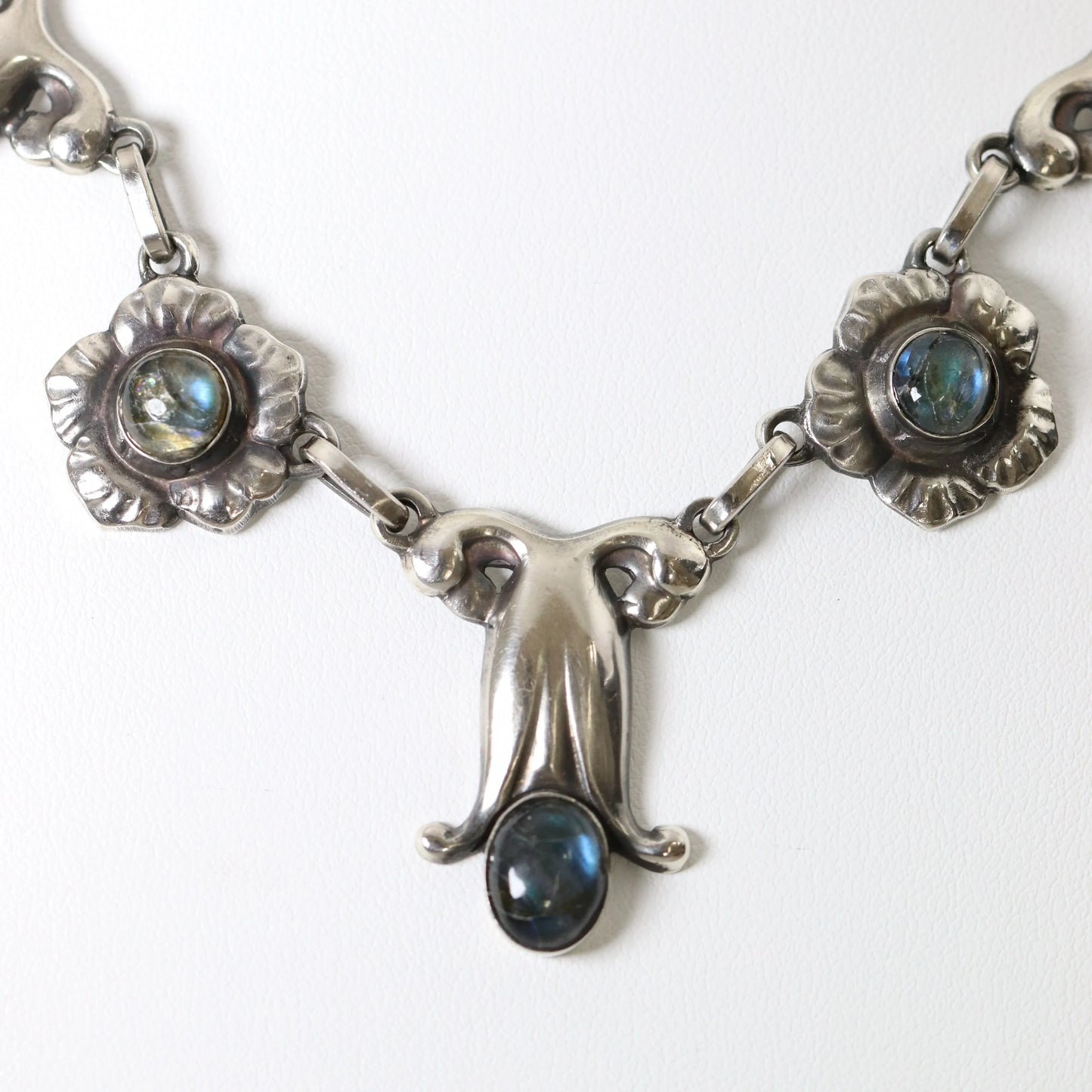 SOLD OUT: Georg Jensen Jewelry | Labradorite Art Nouveau Silver Vintage Necklace 7 - Carmel Fine Silver Jewelry