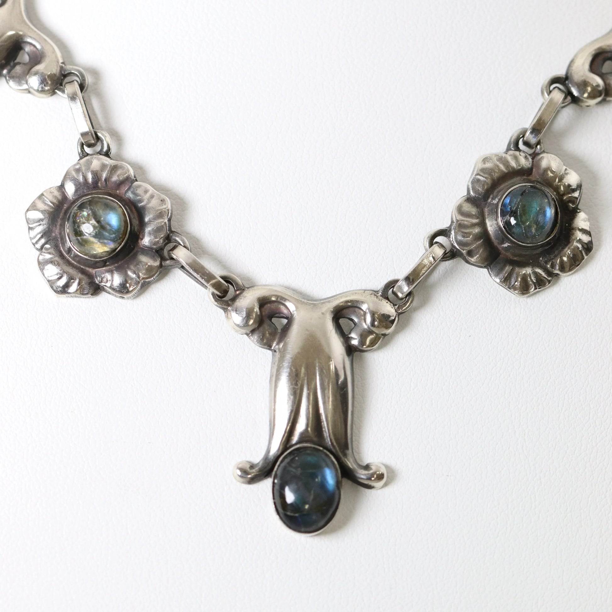 SOLD OUT: Georg Jensen Jewelry | Labradorite Art Nouveau Silver Vintage Necklace 7 - Carmel Fine Silver Jewelry
