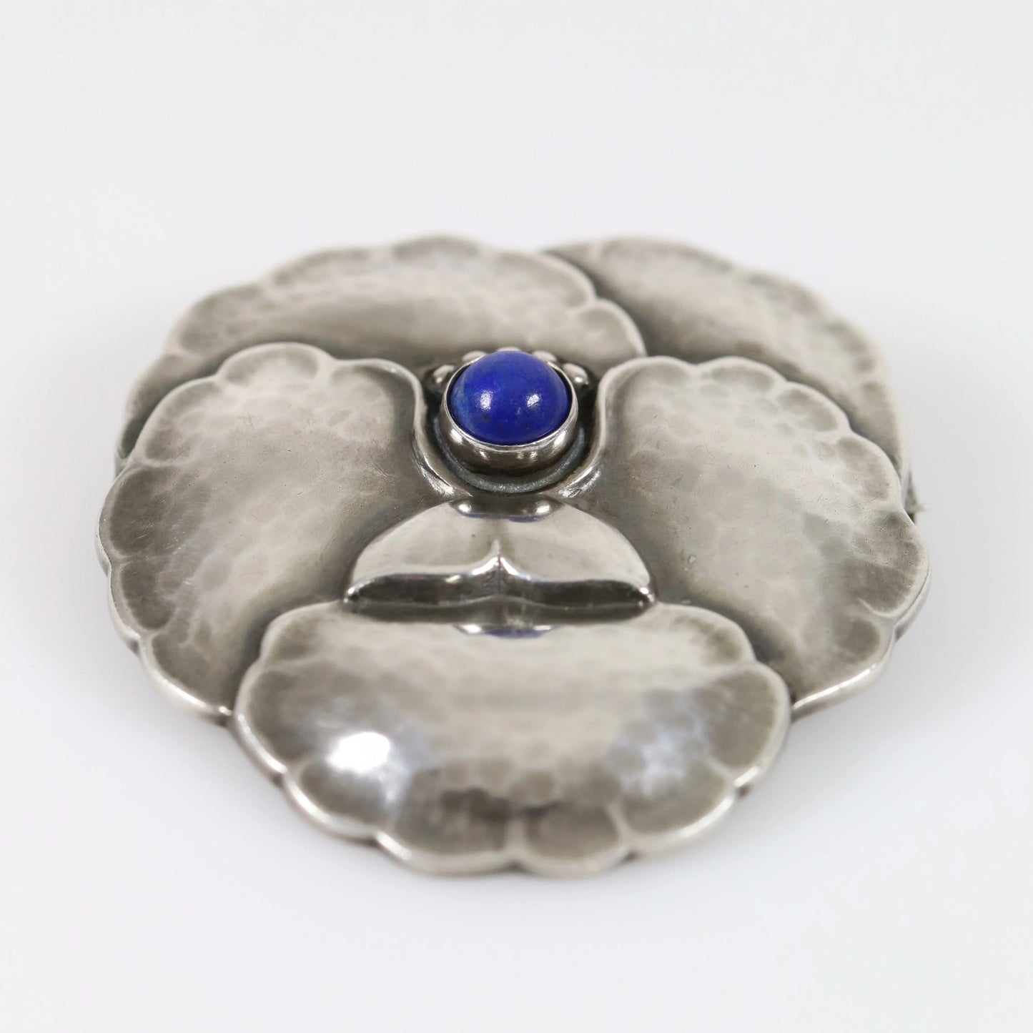 SOLD OUT: Georg Jensen Jewelry | Lapis Lazuli Pansy Art Nouveau Silver Vintage Brooch 113 - Carmel Fine Silver Jewelry