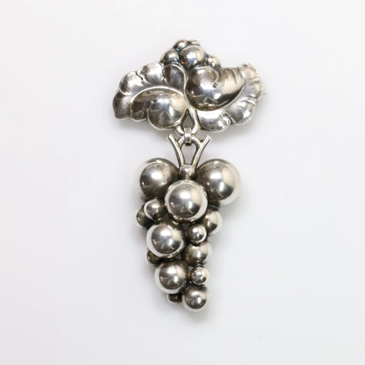 SOLD OUT: Georg Jensen Jewelry | Large Grape Art Nouveau Silver Vintage Brooch 217 - Carmel Fine Silver Jewelry