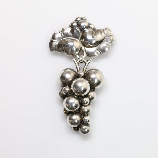 SOLD OUT: Georg Jensen Jewelry | Large Grape Art Nouveau Silver Vintage Brooch 217 - Carmel FSJ
