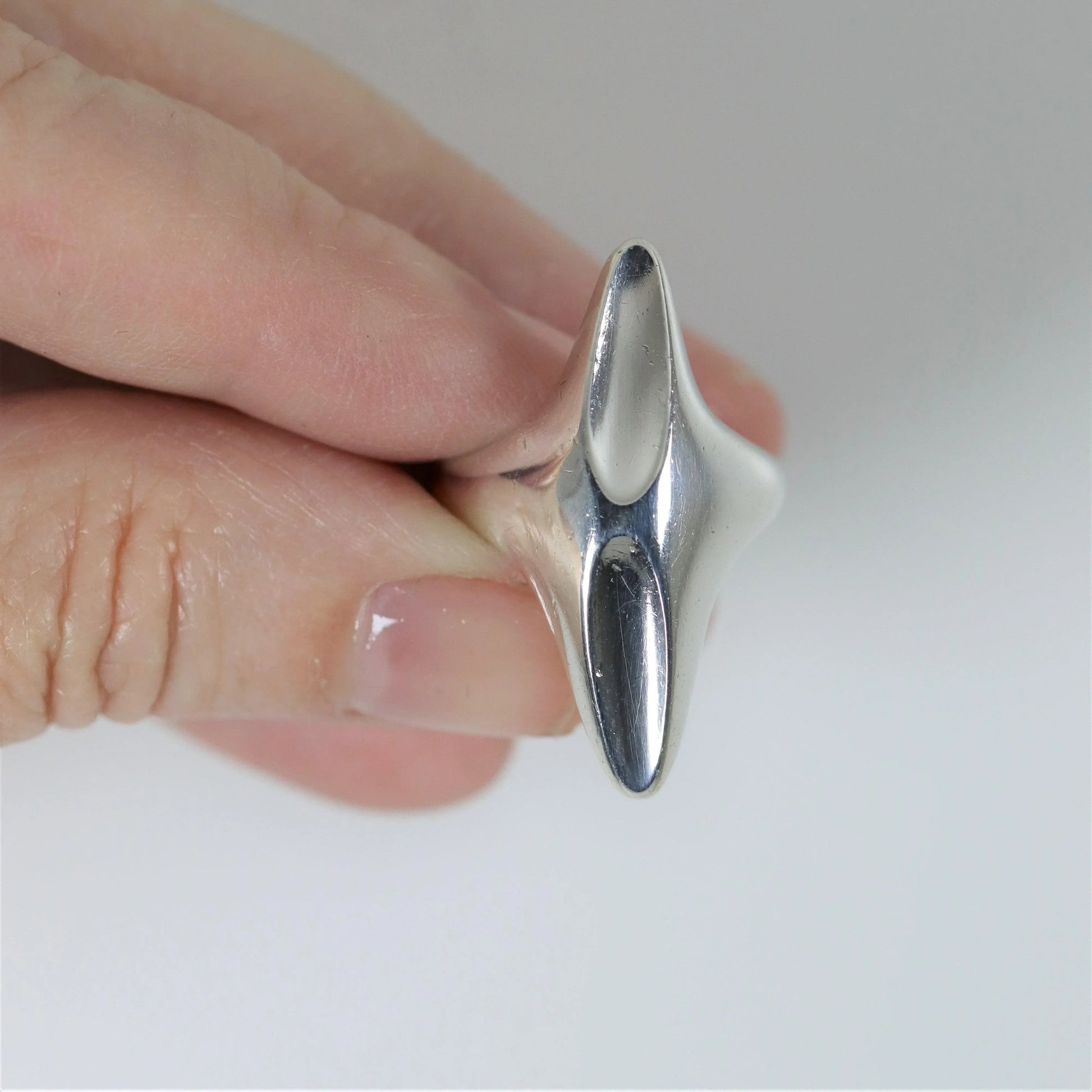 SOLD OUT: Georg Jensen Jewelry | Modernist Sterling Silver Vintage Ring 128 (US Size 7 1/4) - Carmel Fine Silver Jewelry