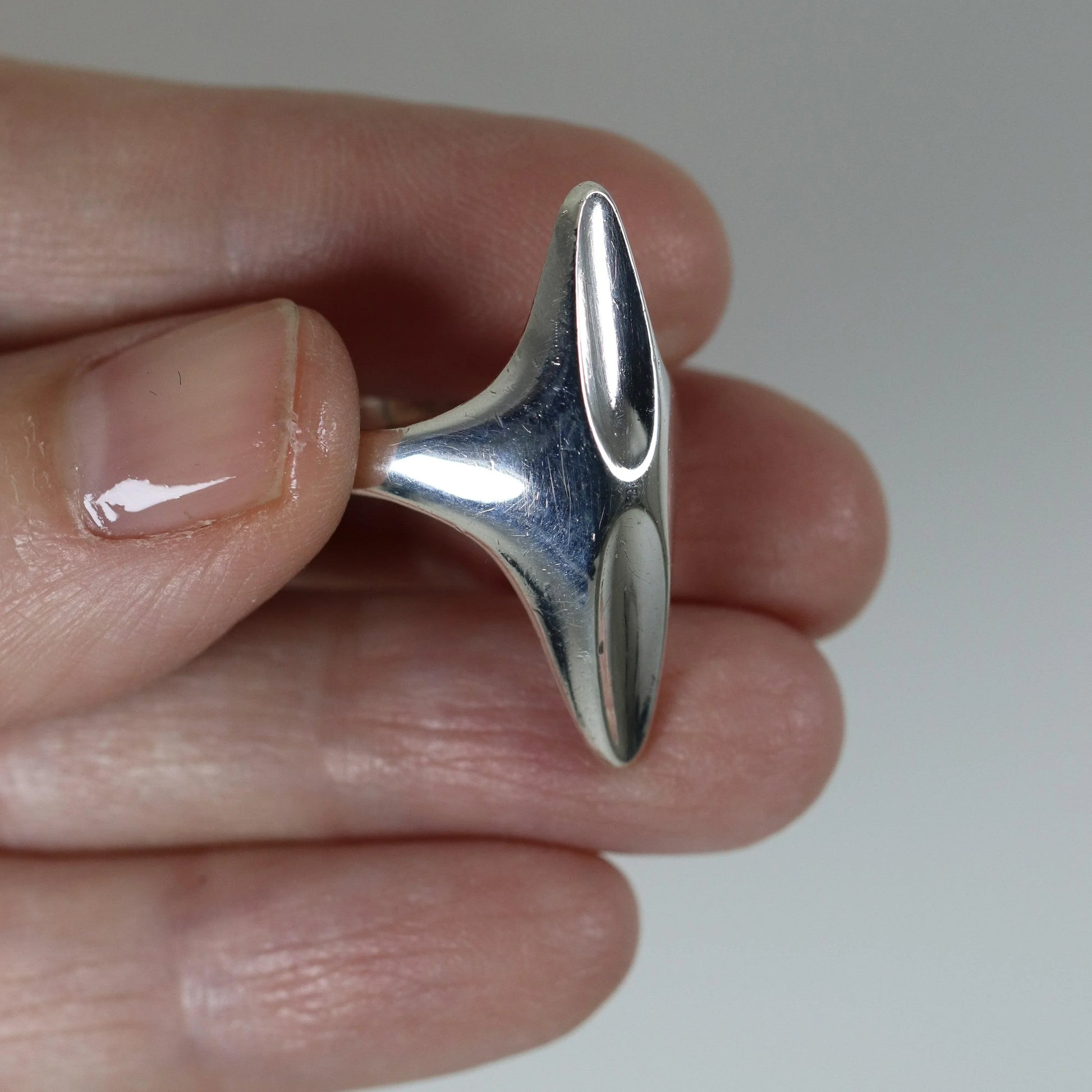 SOLD OUT: Georg Jensen Jewelry | Modernist Sterling Silver Vintage Ring 128 (US Size 7 1/4) - Carmel Fine Silver Jewelry