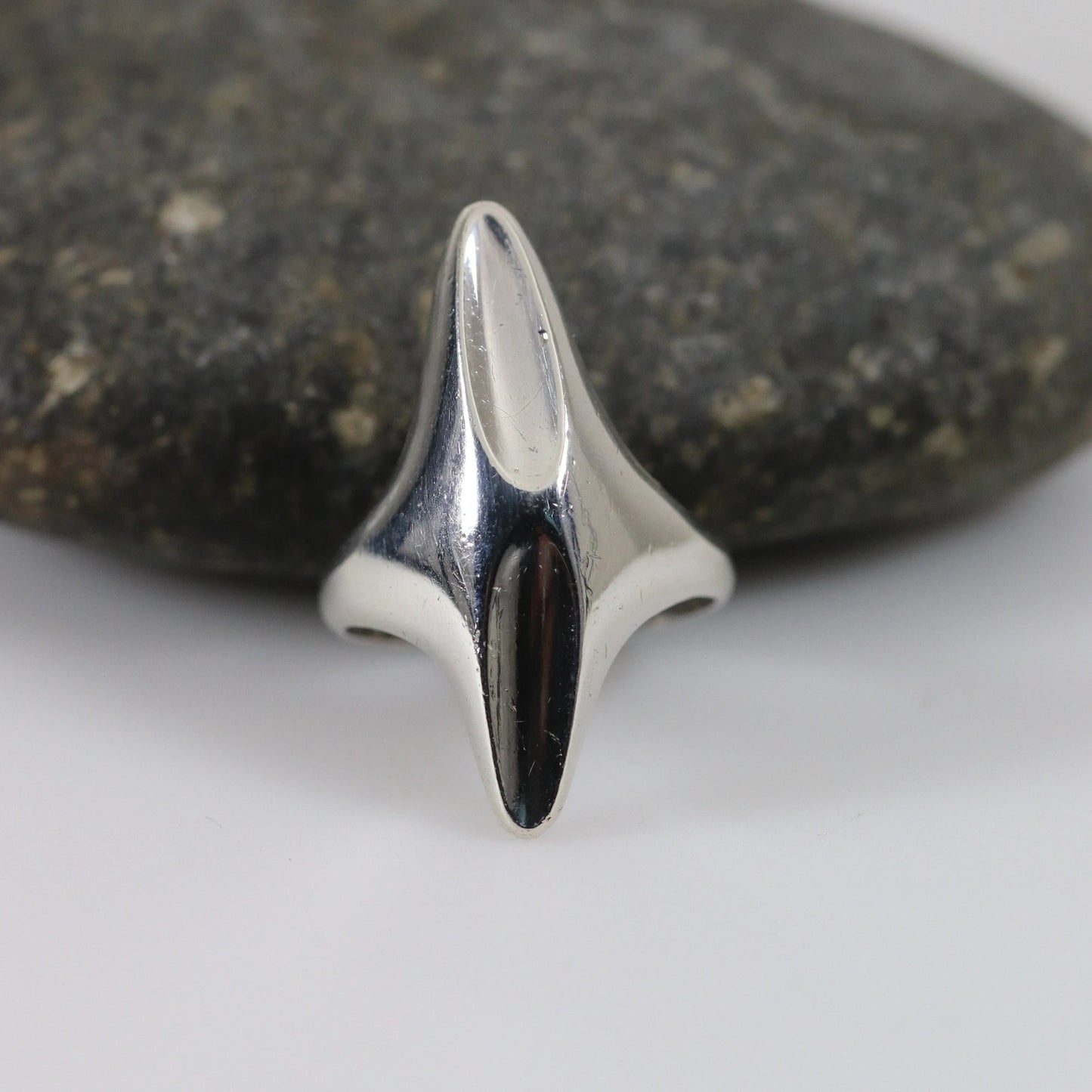 SOLD OUT: Georg Jensen Jewelry | Modernist Sterling Silver Vintage Ring 128 (US Size 7 1/4) - Carmel Fine Silver Jewelry