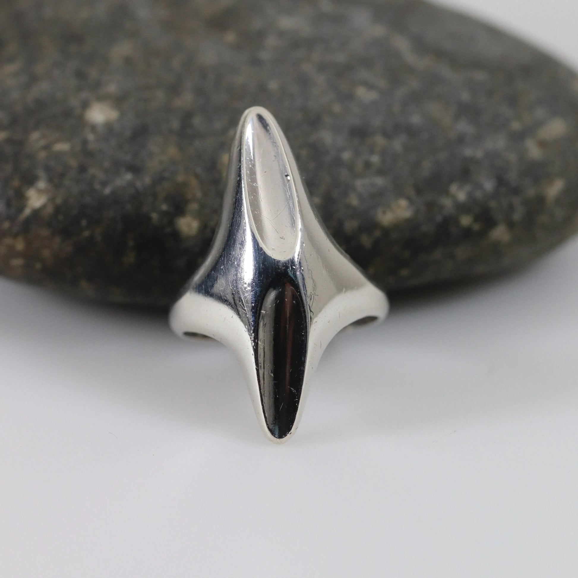 SOLD OUT: Georg Jensen Jewelry | Modernist Sterling Silver Vintage Ring 128 (US Size 7 1/4) - Carmel Fine Silver Jewelry