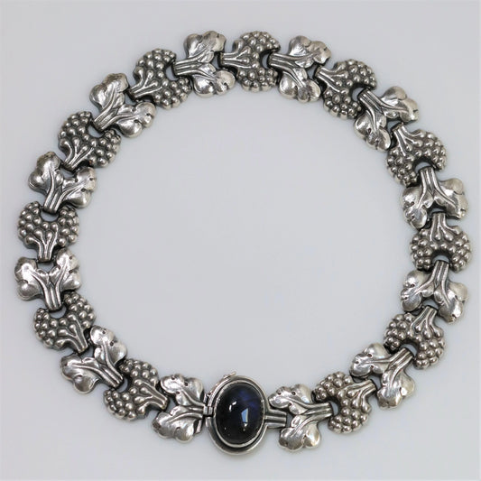 SOLD OUT: Georg Jensen Jewelry | Paris Labradorite Art Deco Silver Vintage Necklace 30 - Carmel Fine Silver Jewelry