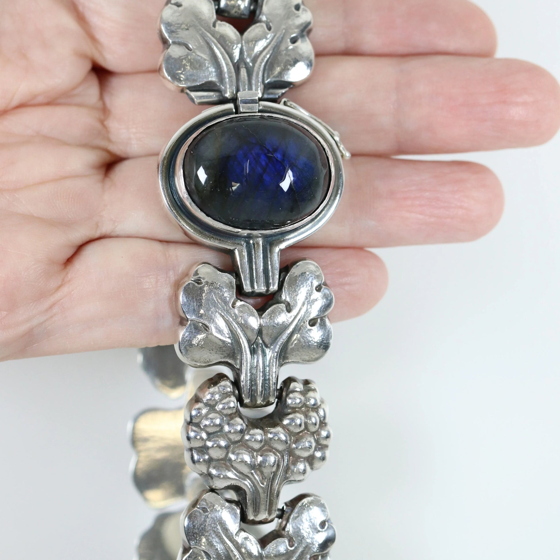 SOLD OUT: Georg Jensen Jewelry | Paris Labradorite Art Deco Silver Vintage Necklace 30 - Carmel Fine Silver Jewelry