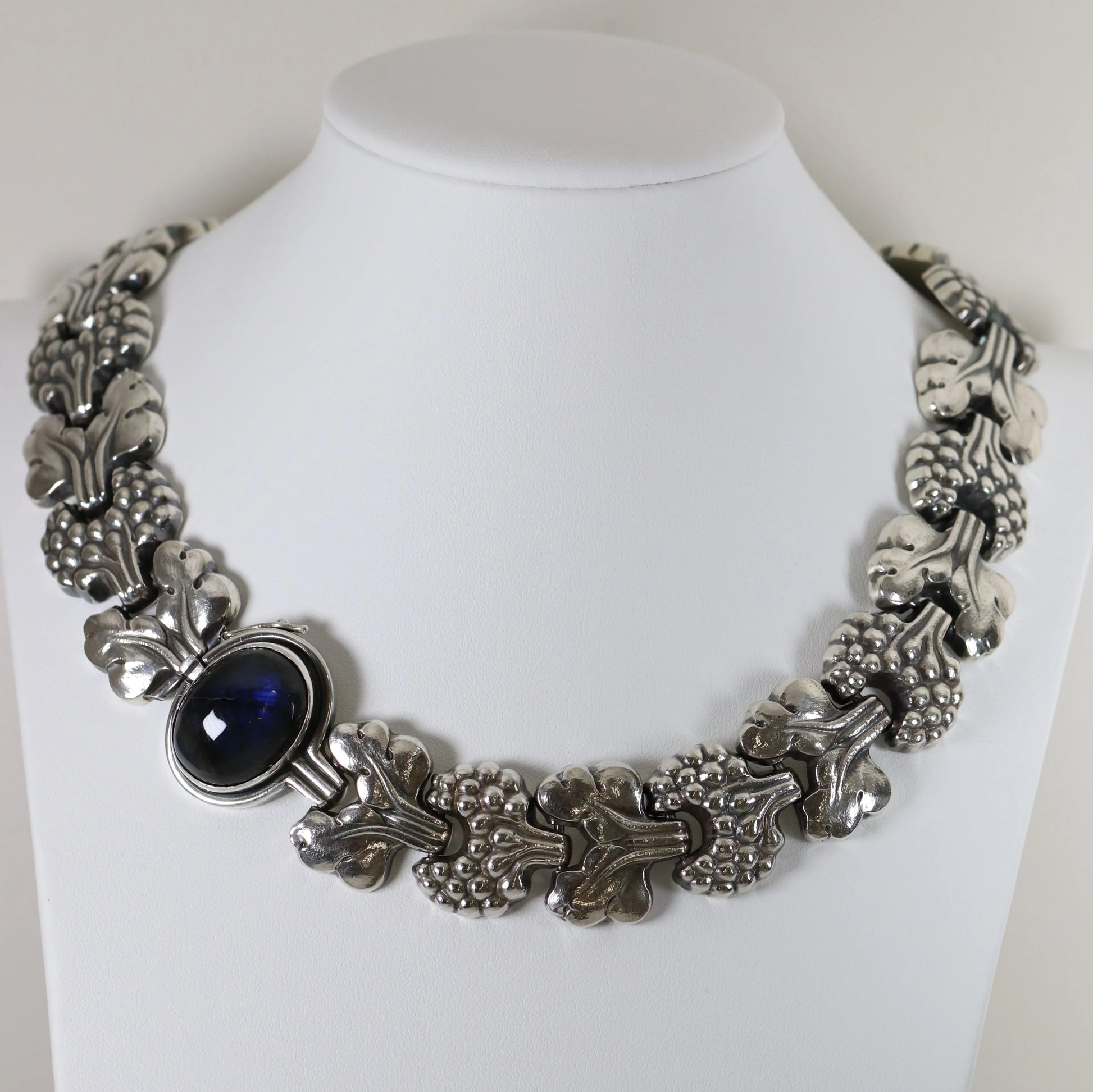 SOLD OUT: Georg Jensen Jewelry | Paris Labradorite Art Deco Silver Vintage Necklace 30 - Carmel Fine Silver Jewelry