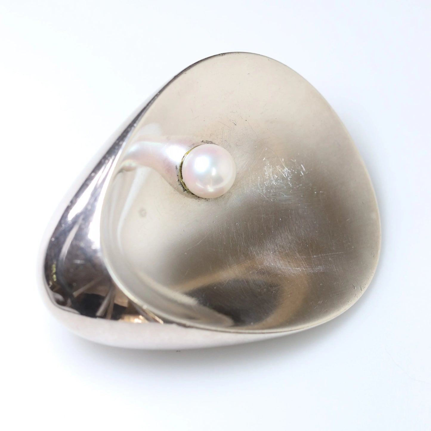 SOLD OUT: Georg Jensen Jewelry | Shell and Pearl Modernist Silver Vintage Brooch 328 - Carmel Fine Silver Jewelry