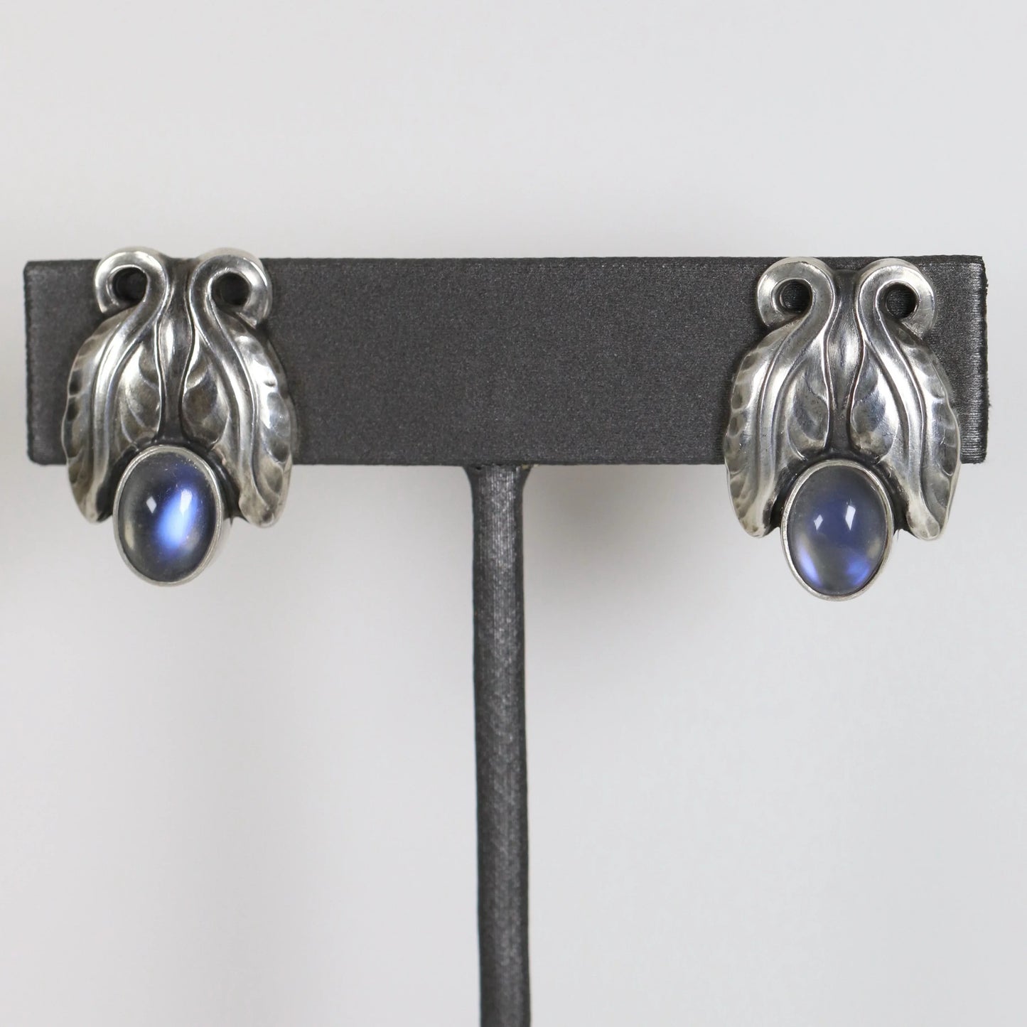 SOLD OUT: Georg Jensen Moonstone Earrings 108 | Vintage Sterling Silver | Art Nouveau Denmark - Carmel Fine Silver Jewelry
