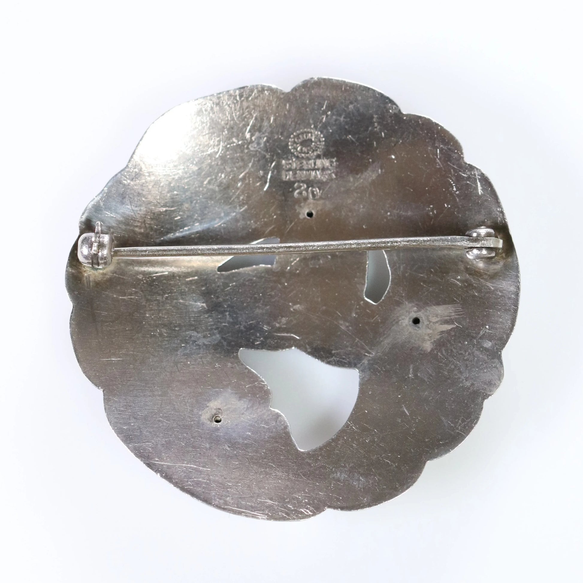 SOLD OUT: Georg Jensen Round Foliate Brooch 20 | Vintage Sterling Silver | Art Nouveau Denmark Pin - Carmel Fine Silver Jewelry