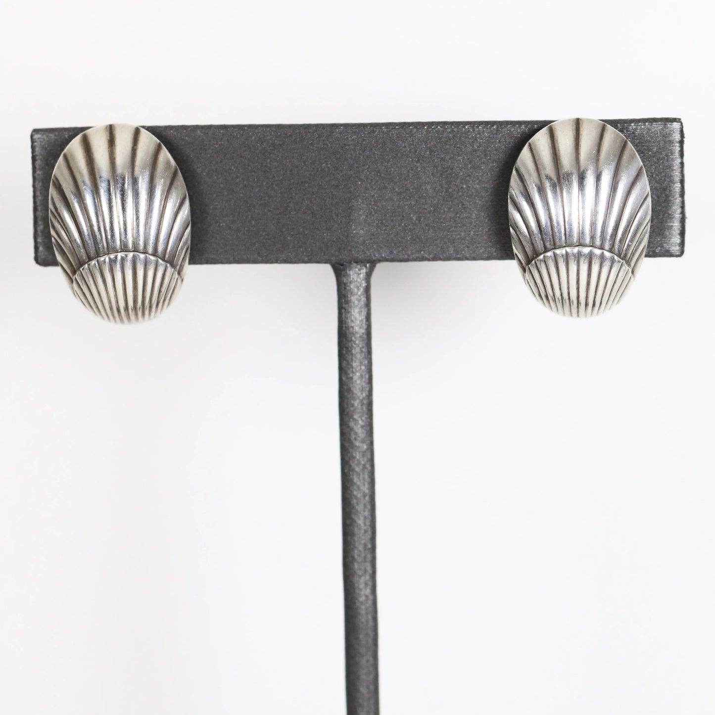 SOLD OUT: Georg Jensen Shell Earrings 90 | Vintage Sterling Silver | Arno Malinowski Mid-Century Denmark - Carmel Fine Silver Jewelry