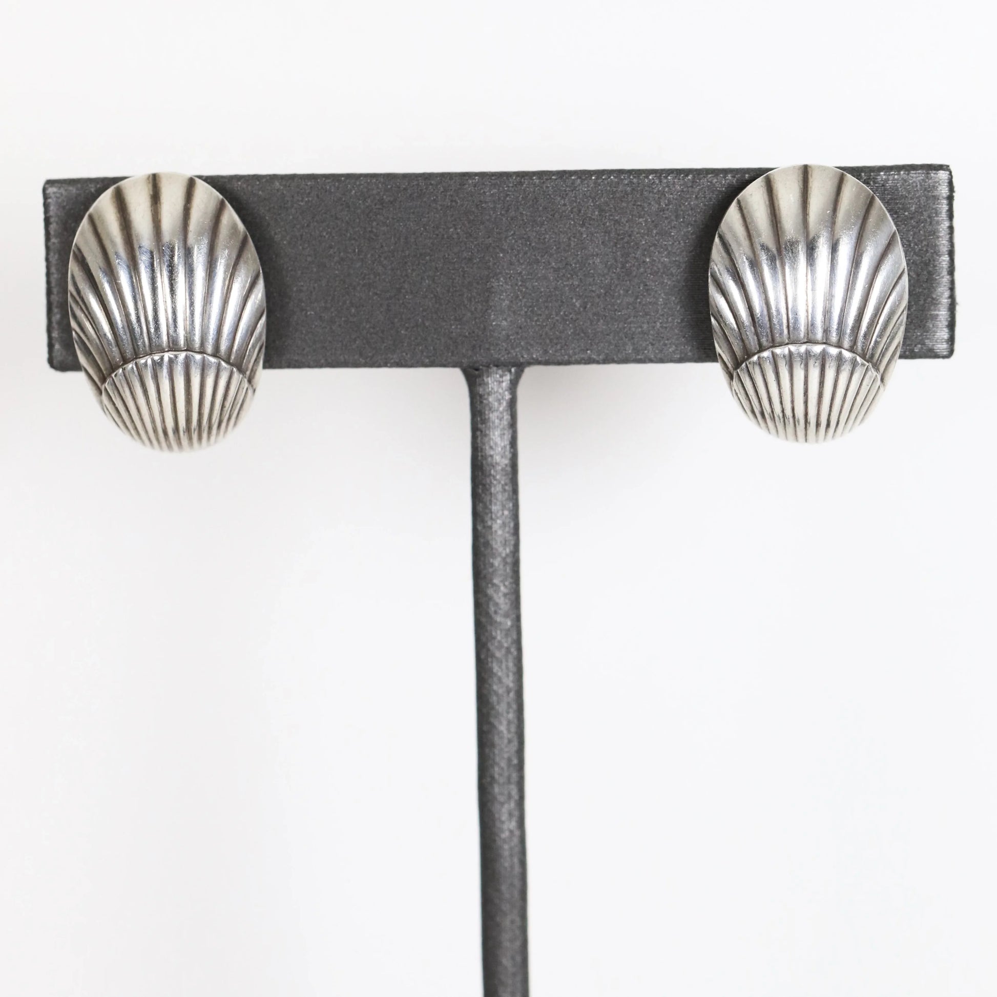 SOLD OUT: Georg Jensen Shell Earrings 90 | Vintage Sterling Silver | Arno Malinowski Mid-Century Denmark - Carmel Fine Silver Jewelry