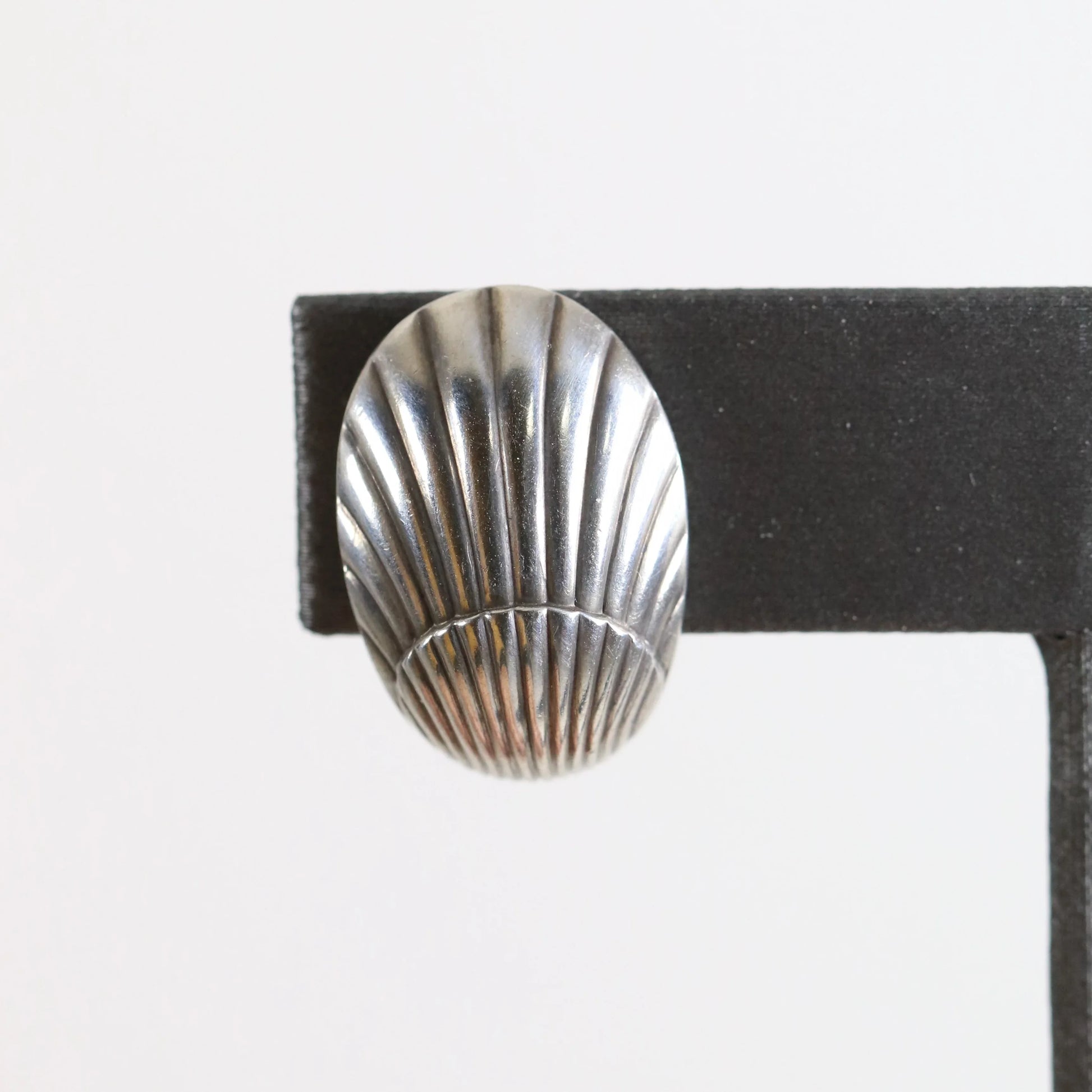 SOLD OUT: Georg Jensen Shell Earrings 90 | Vintage Sterling Silver | Arno Malinowski Mid-Century Denmark - Carmel Fine Silver Jewelry