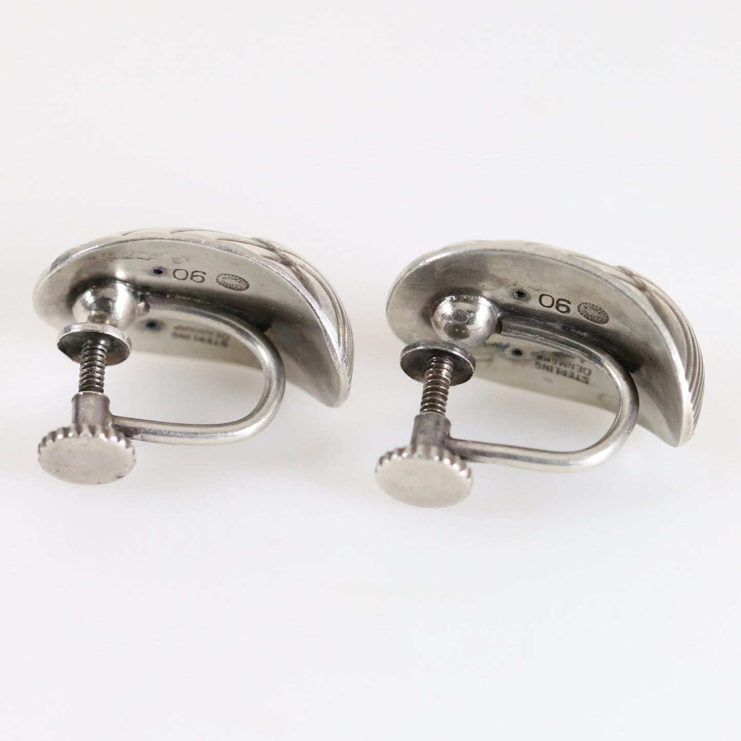 SOLD OUT: Georg Jensen Shell Earrings 90 | Vintage Sterling Silver | Arno Malinowski Mid-Century Denmark - Carmel Fine Silver Jewelry