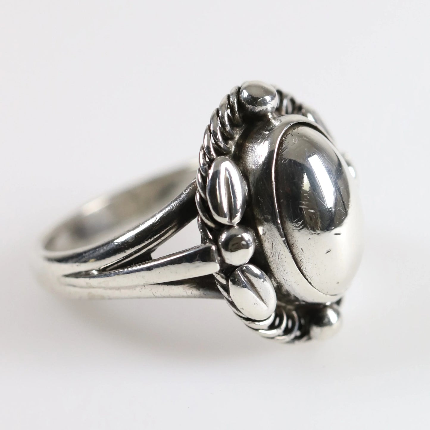 SOLD OUT: Georg Jensen Silver Cabochon Ring 1A - Size 6 1/2 | Vintage Sterling Silver | Art Nouveau Denmark - Carmel Fine Silver Jewelry