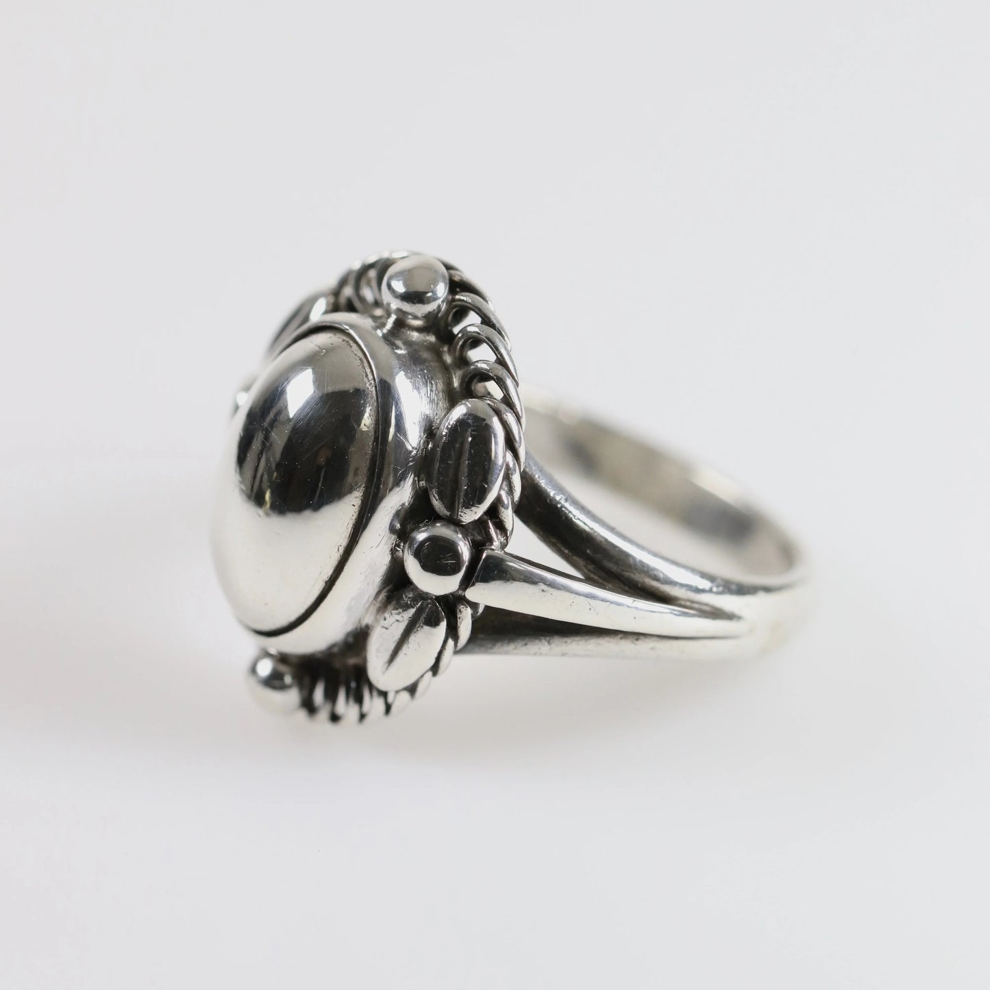 SOLD OUT: Georg Jensen Silver Cabochon Ring 1A - Size 6 1/2 | Vintage Sterling Silver | Art Nouveau Denmark - Carmel Fine Silver Jewelry