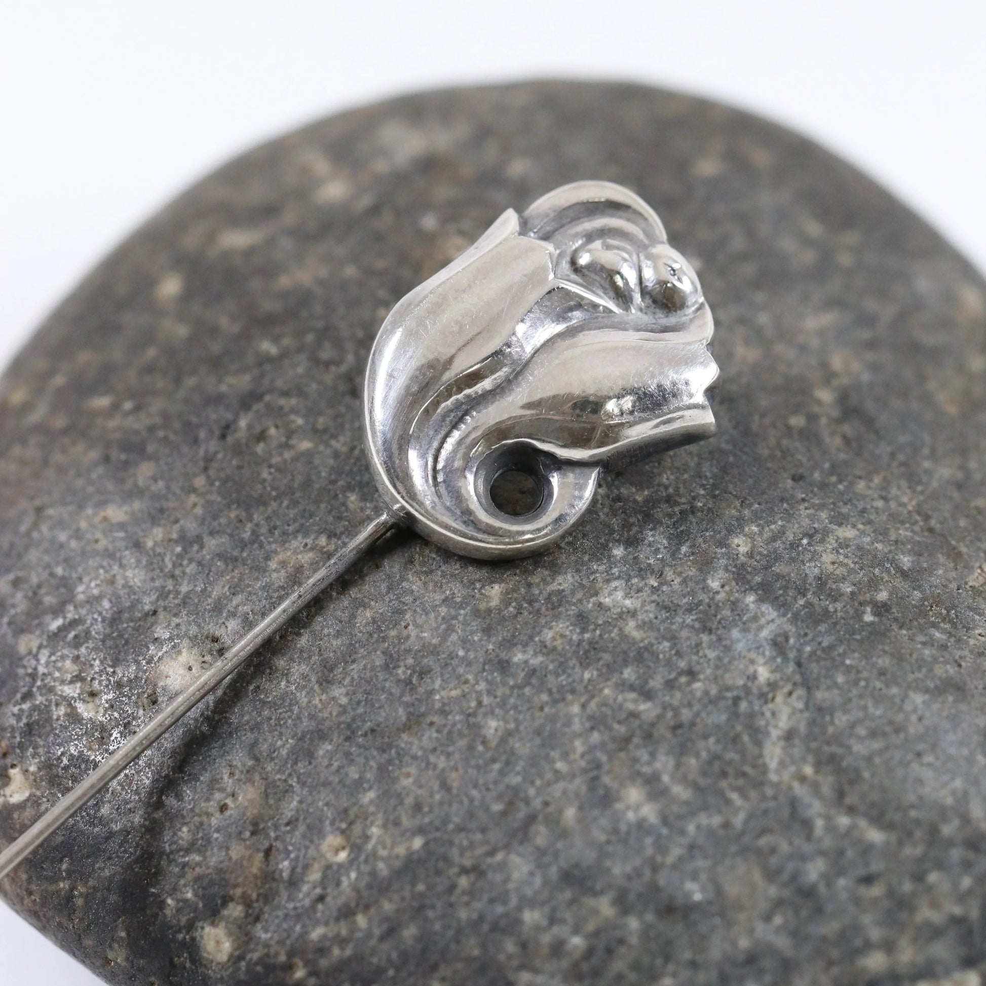 SOLD OUT: Georg Jensen Tulip Hat Pin | Vintage Sterling Silver | Mid-Century USA - Carmel Fine Silver Jewelry