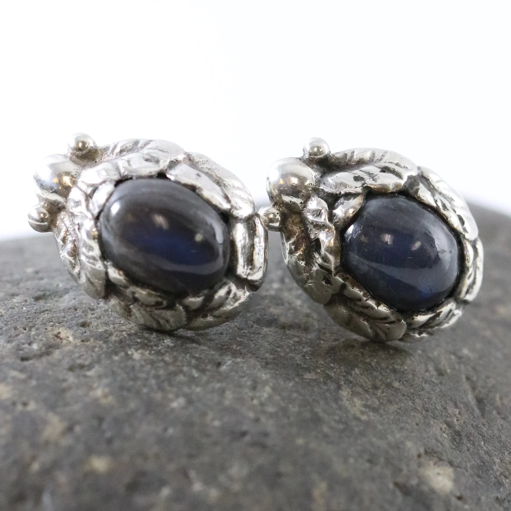 SOLD OUT: GEORG JENSEN USA INC LABRADORITE EARRINGS - Carmel Fine Silver Jewelry