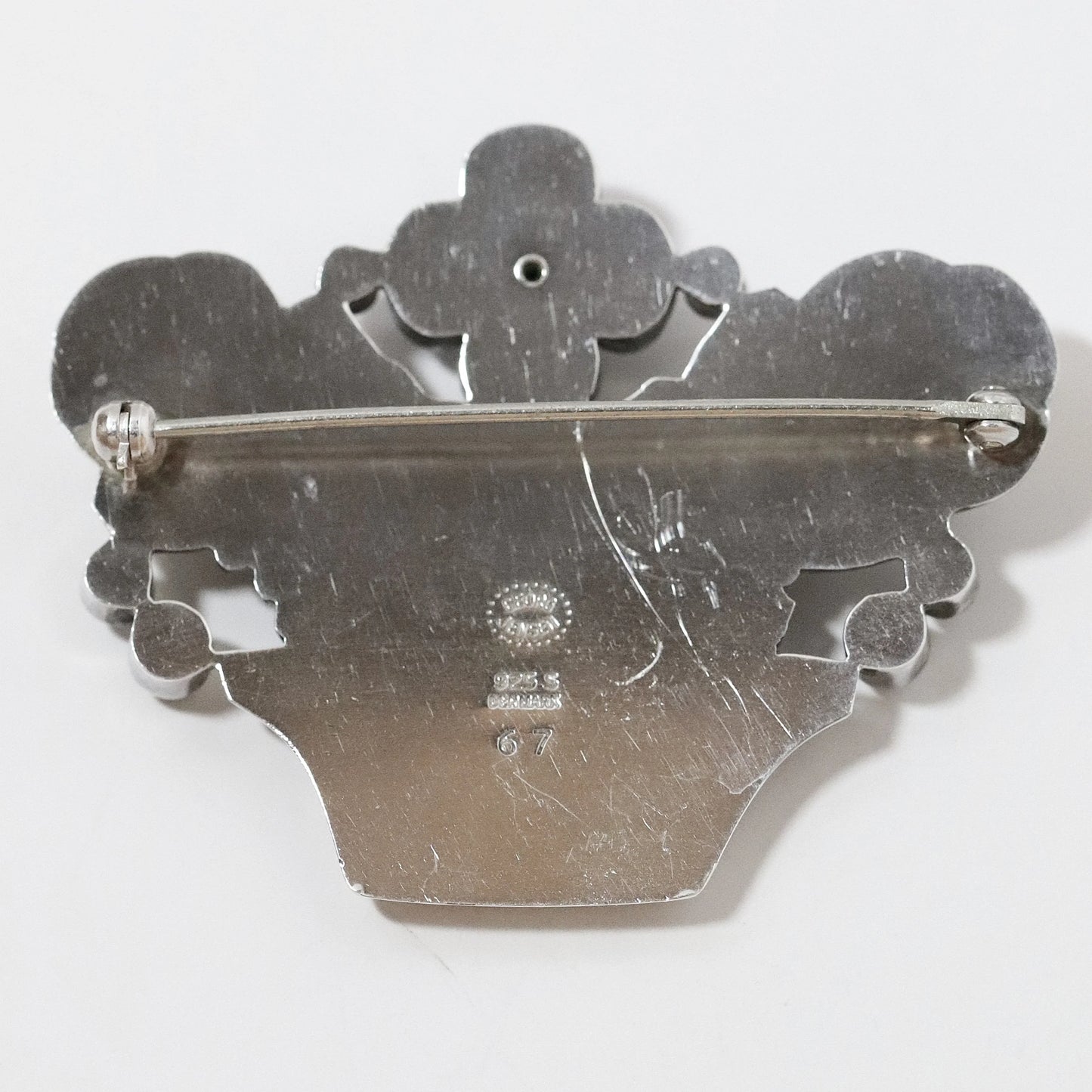 SOLD OUT: Georg Jensen Vintage Jewelry | Rare Flower Basket Moonstone Brooch 67 Denmark - Carmel Fine Silver Jewelry