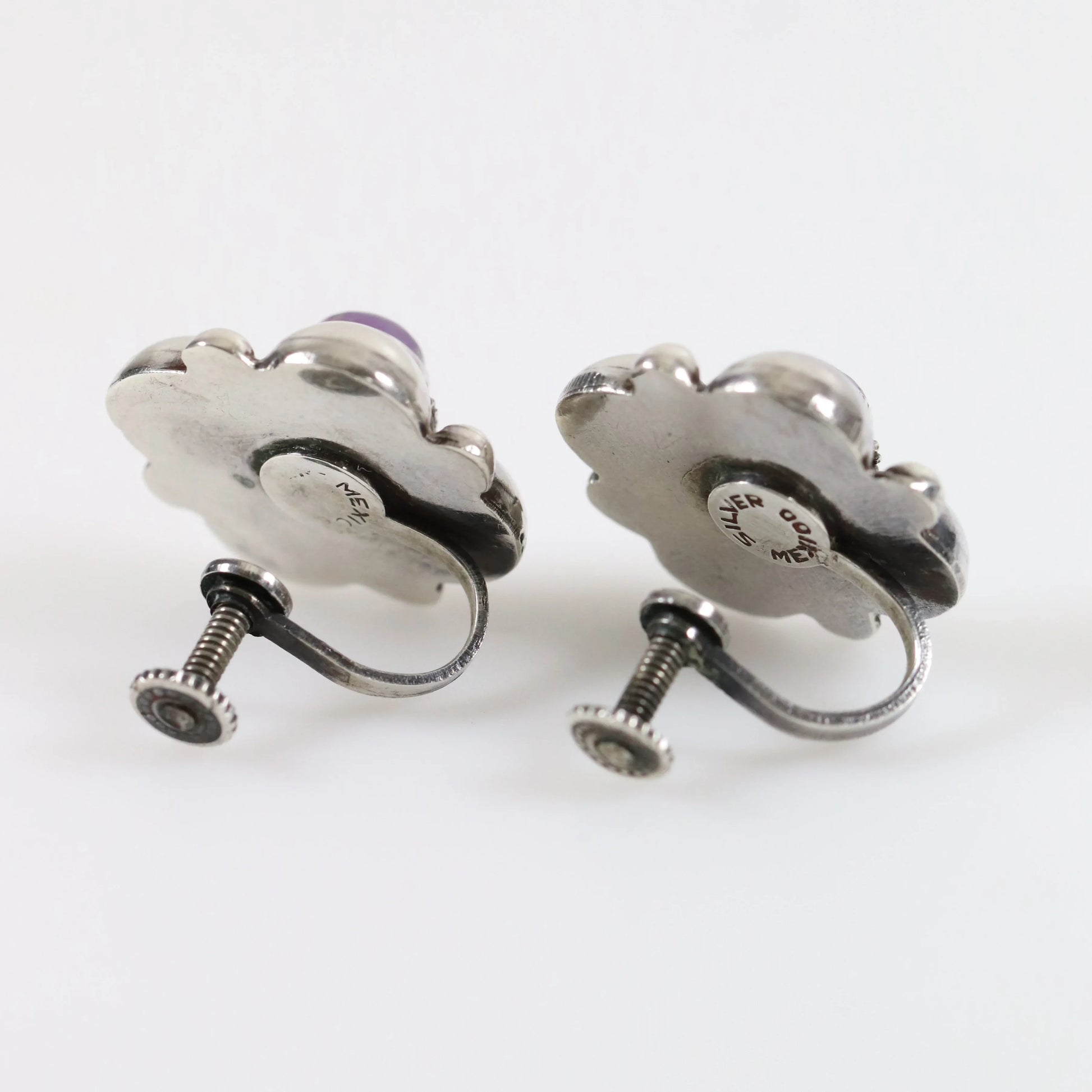 SOLD OUT: Handcrafted Amethyst Earrings | Vintage Sterling Silver | Mid-Century Mexico - Carmel Fine Silver Jewelry