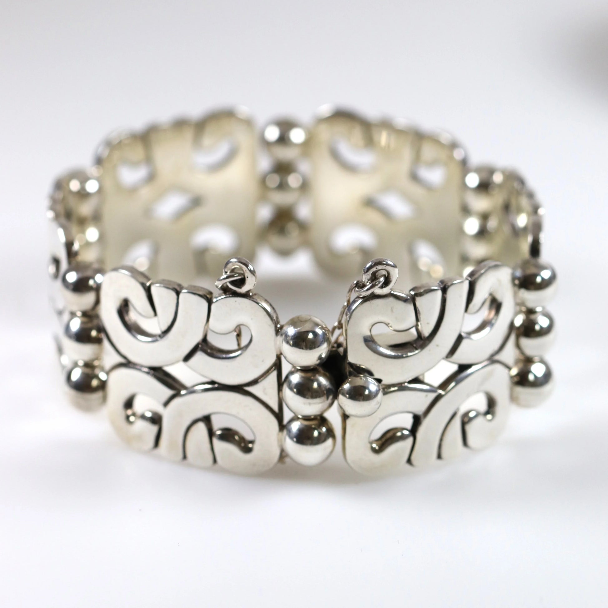 SOLD OUT: Heavy Panel Statement Bracelet | Vintage Sterling Silver | ATI Mexico - Carmel Fine Silver Jewelry