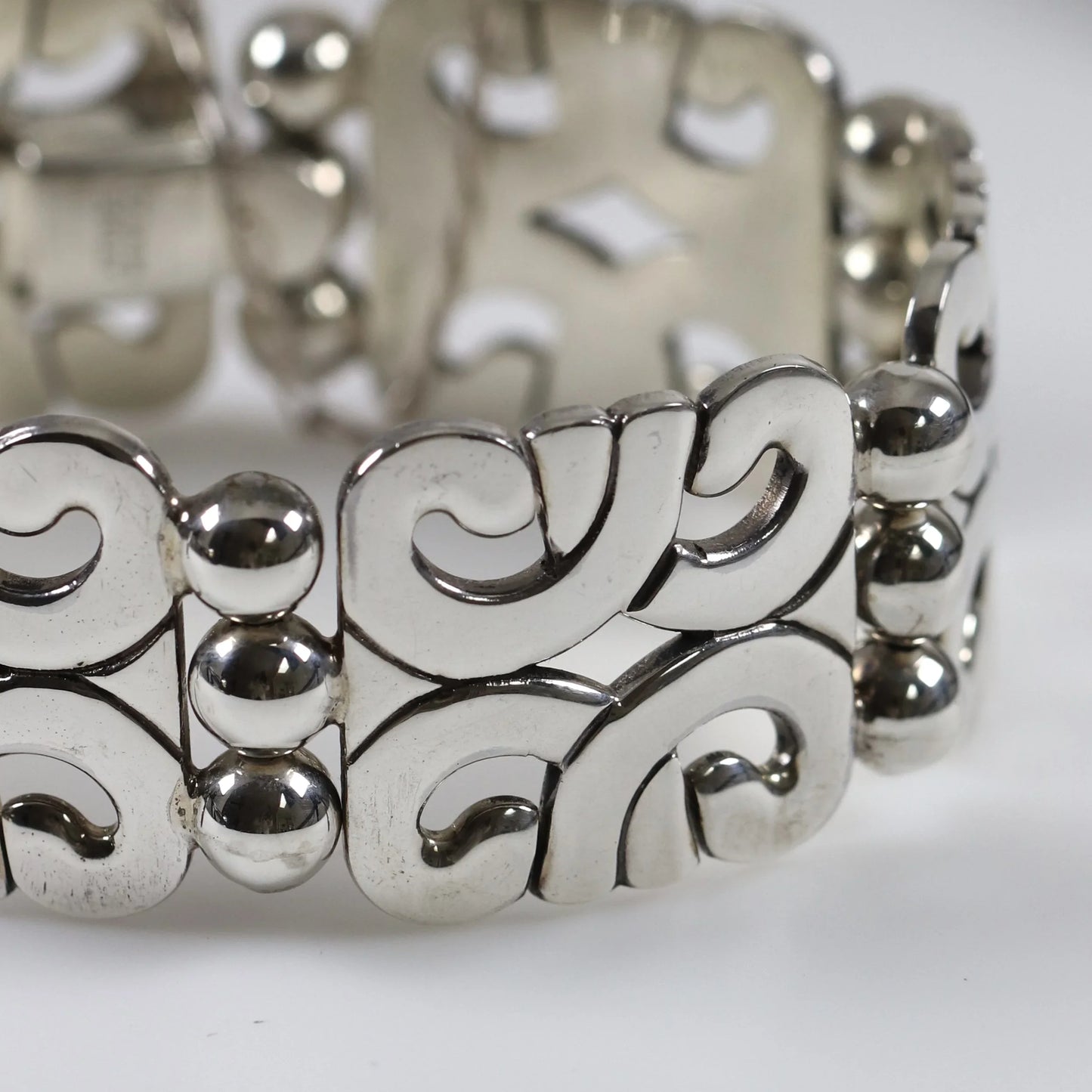 SOLD OUT: Heavy Panel Statement Bracelet | Vintage Sterling Silver | ATI Mexico - Carmel Fine Silver Jewelry