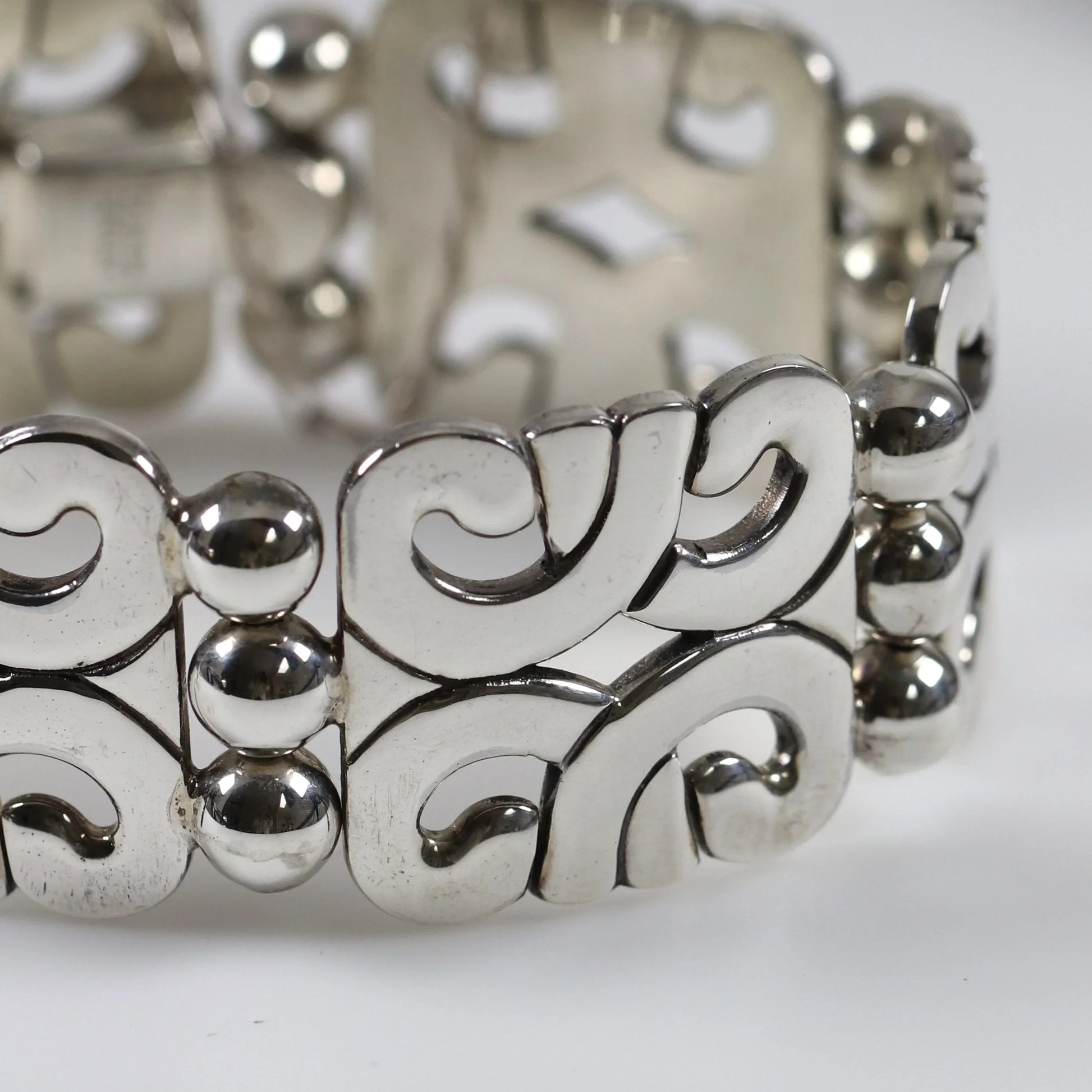 SOLD OUT: Heavy Panel Statement Bracelet | Vintage Sterling Silver | ATI Mexico - Carmel Fine Silver Jewelry