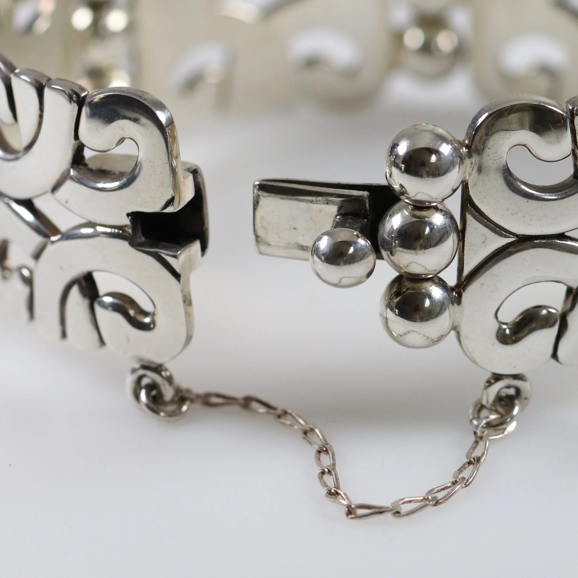 SOLD OUT: Heavy Panel Statement Bracelet | Vintage Sterling Silver | ATI Mexico - Carmel Fine Silver Jewelry
